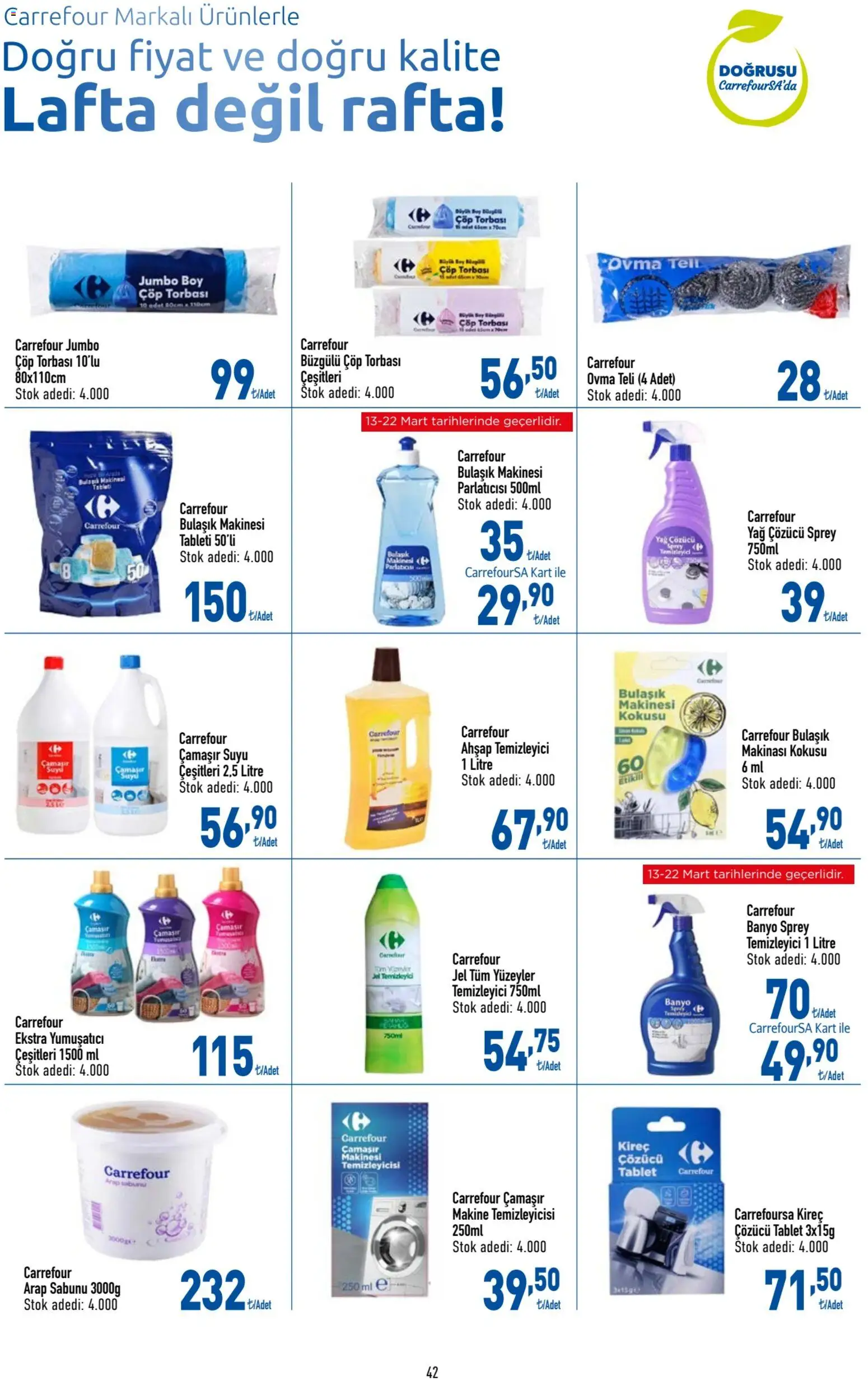 CarrefourSA Katalog - 09.03.2026 tarihinden itibaren geçerlidir | Sayfa: 42 | Ürünler: Arap sabunu, Banyo, Yağ, Yağ çözücü