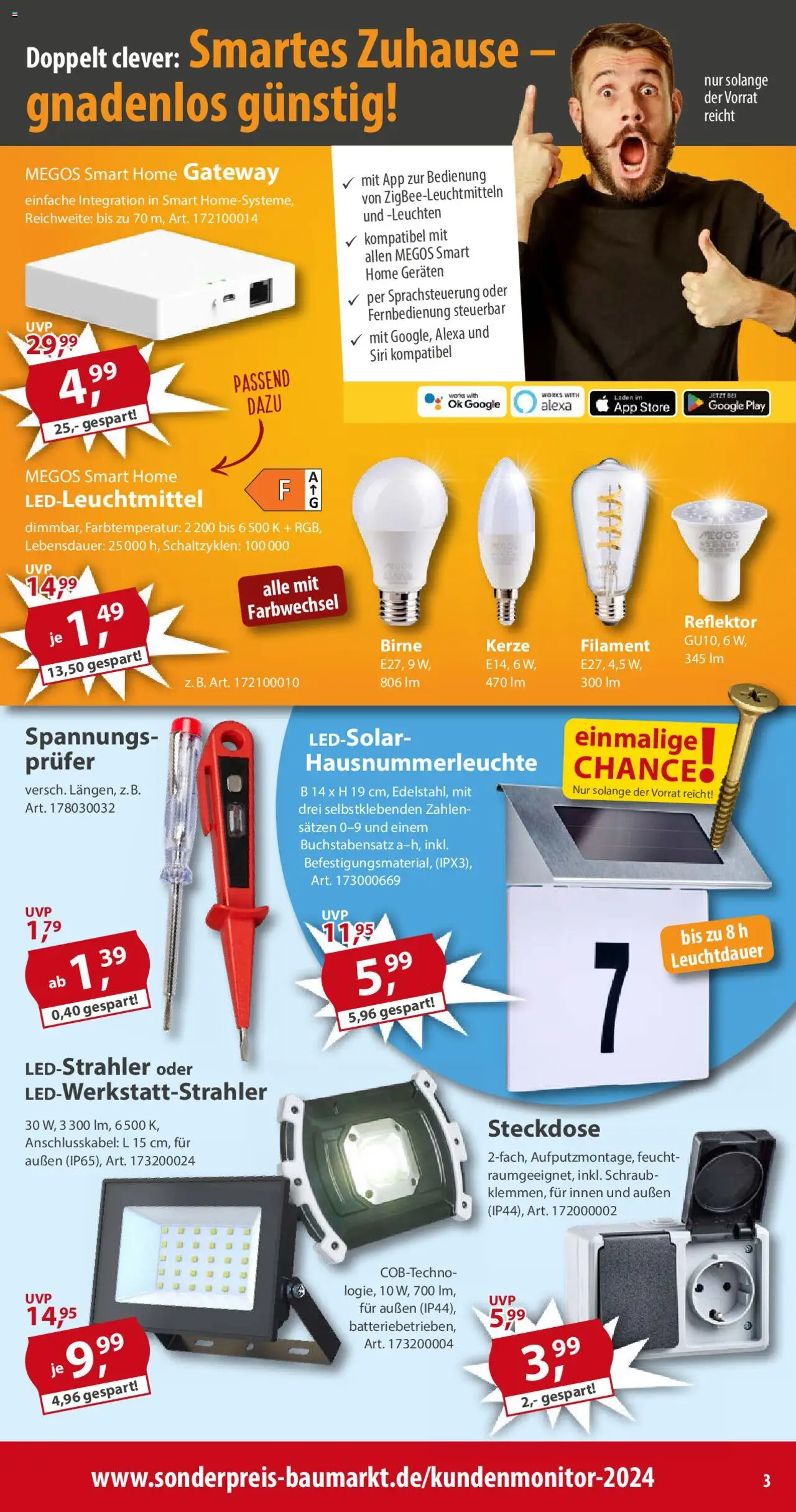Sonderpreis Baumarkt Prospekt 	 - gültig ab dem 26.07.2025 | Seite: 3 | Produkte: Steckdose, Birne