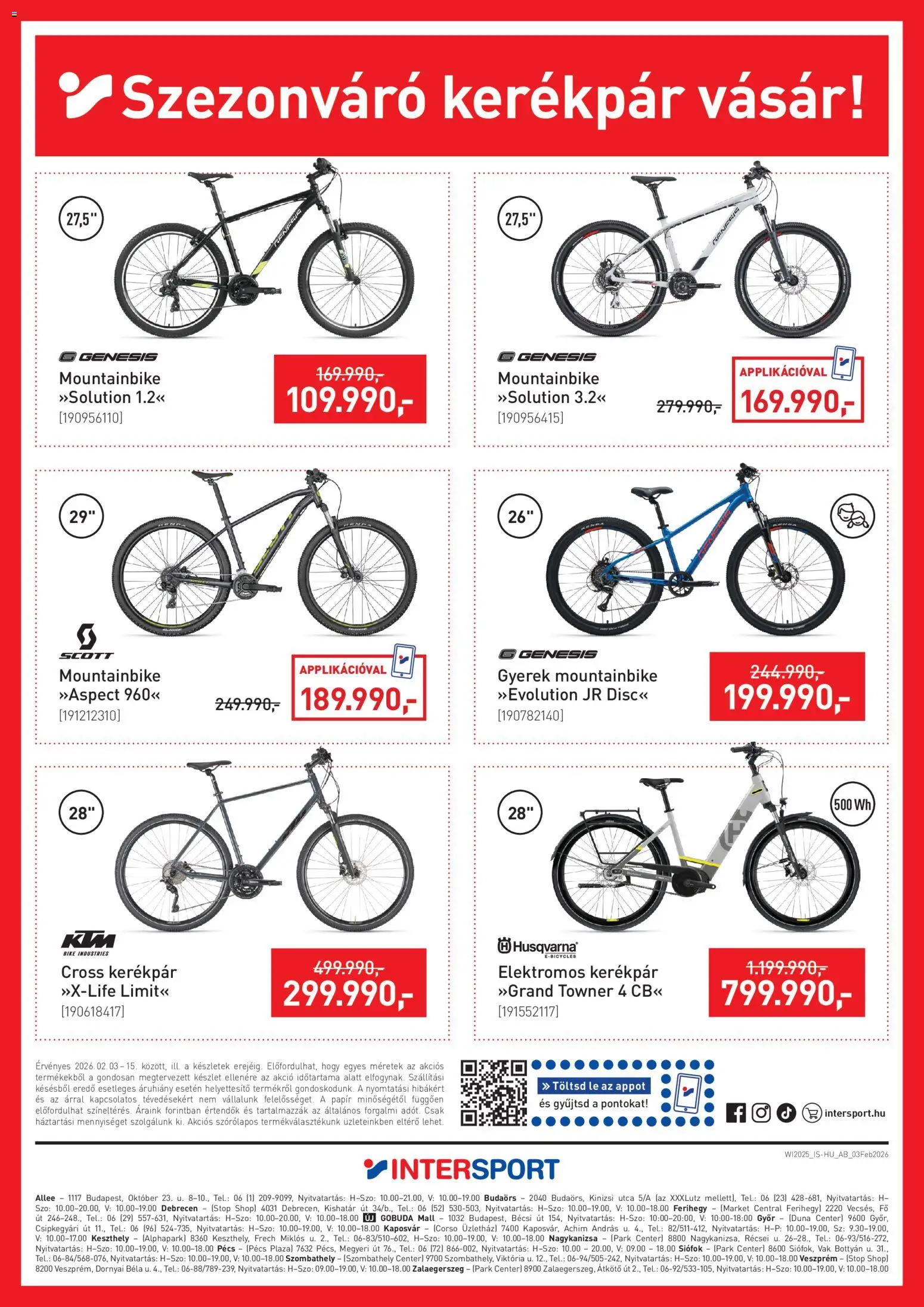 Intersport akciós ujság - amely érvényes a következő dátumtól: 03.02.2026 | Oldal: 6 | Termékek: Elektromos kerékpár, Kerékpár