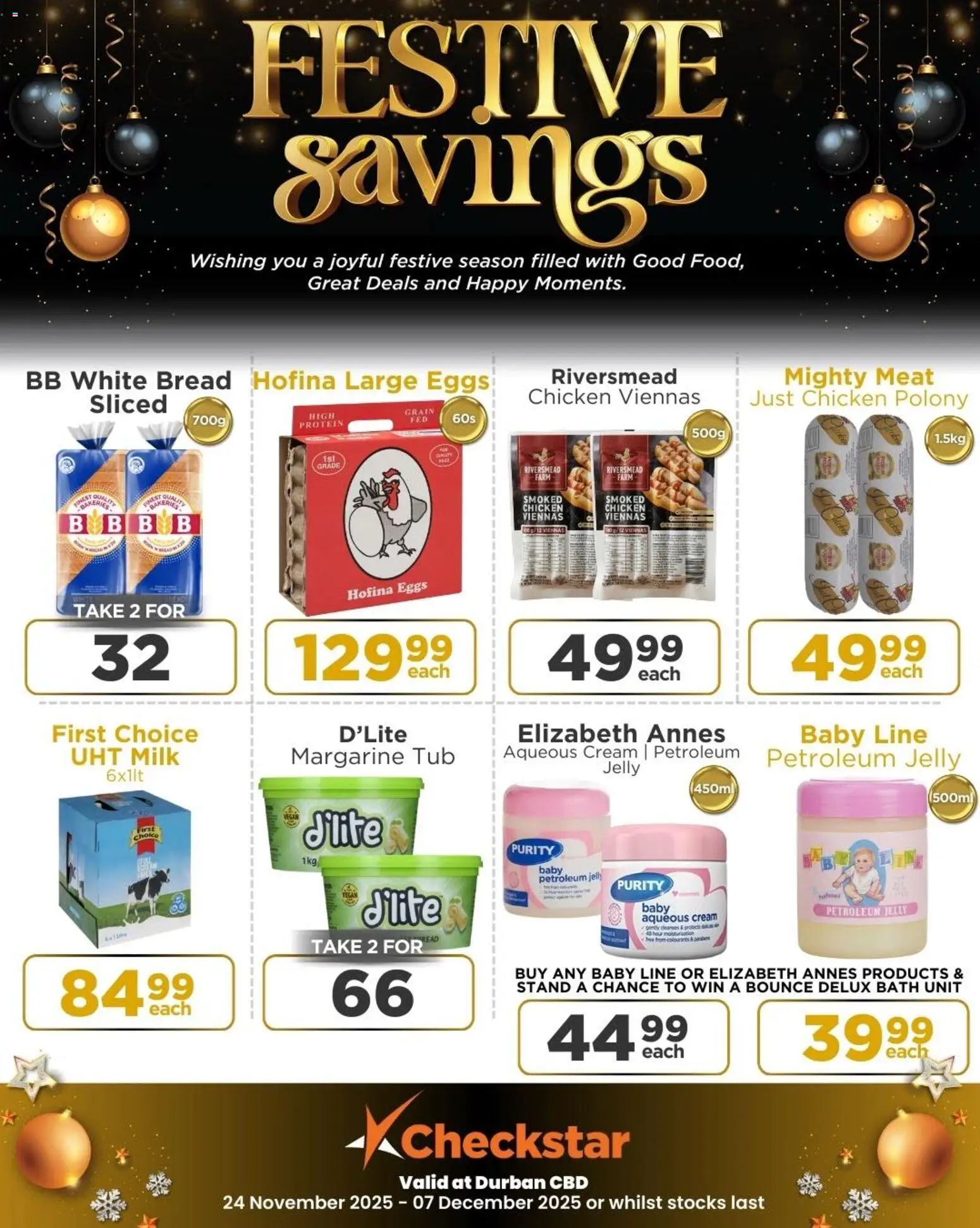 New Check Star catalogue – valid from 24.11.2025 | Page: 6 | Products: Milk, Polony, Margarine, Cream