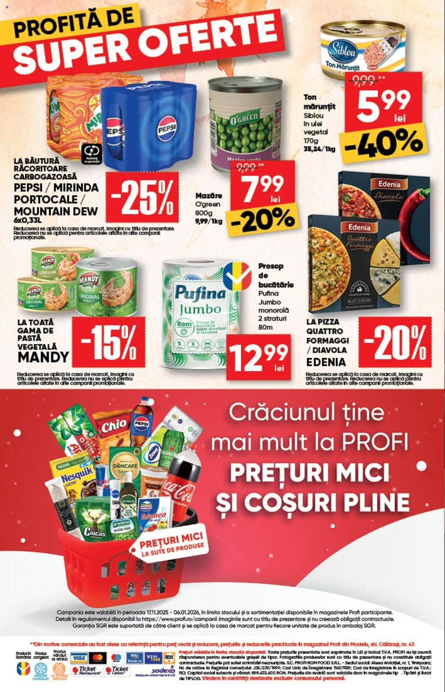 Noul catalog Profi – valabil de la 12.11.2025 | Pagină: 12 | Produse: Vitrină, Mici, Ulei, Pizza