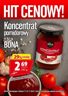 Pogląd oferty "Prim Market Promocja - Koncentrat Pomidorowy Bona" - ważna od 17.11.2025