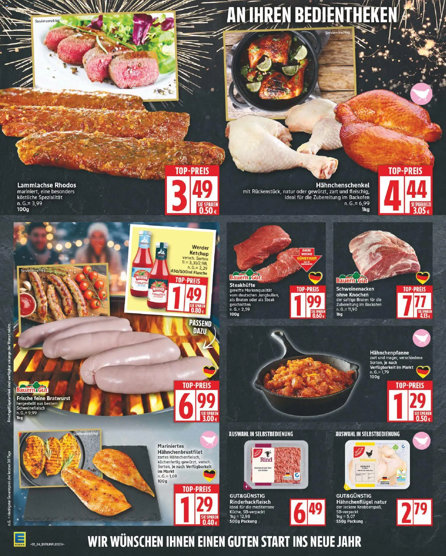 Edeka Prospekt 	 – gültig ab 29.12.2025 | Seite: 4 | Produkte: Schweinenacken, Tomaten, Backofen, Ketchup