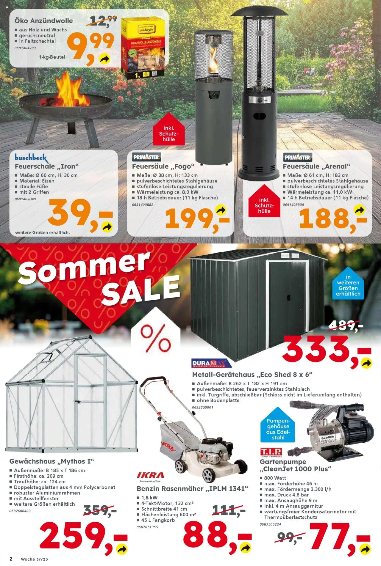Globus Baumarkt Prospekt Sachsen – gültig ab 08.09.2025 | Seite: 2 | Produkte: Hülle, Rasenmäher