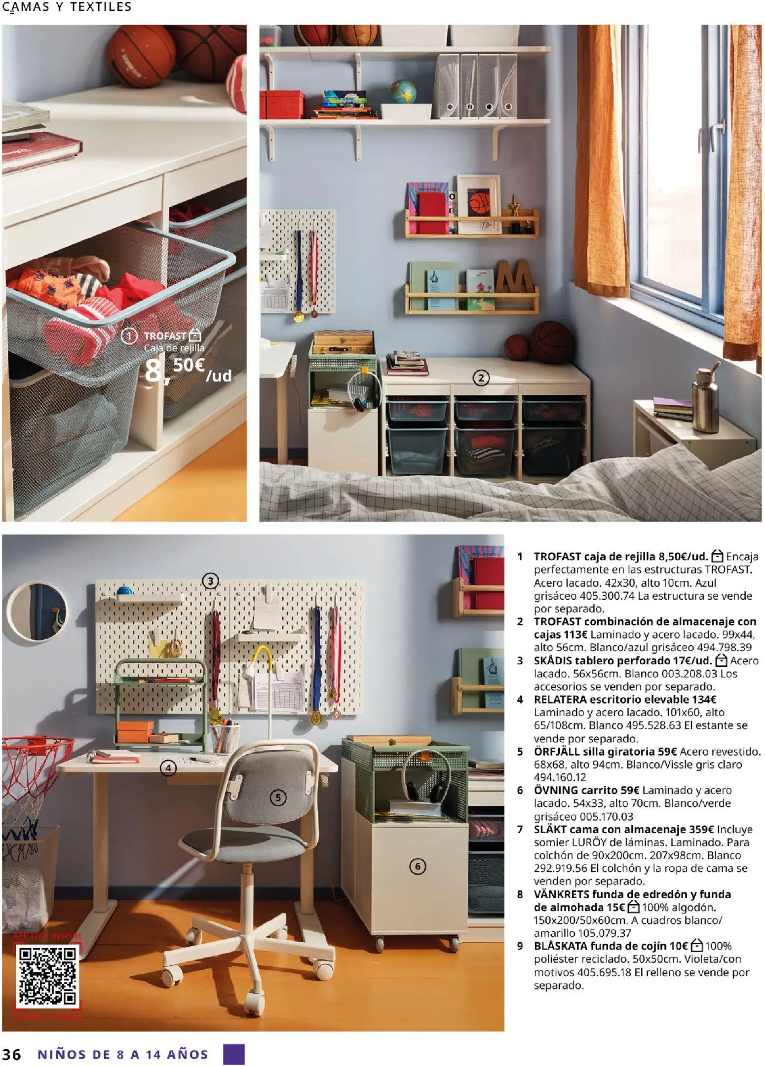 Catálogo IKEA  y los niños  │ válido desde el 06.03.2026 | Página: 36 | Productos: Funda, Κασέρι, Almohada, Estante