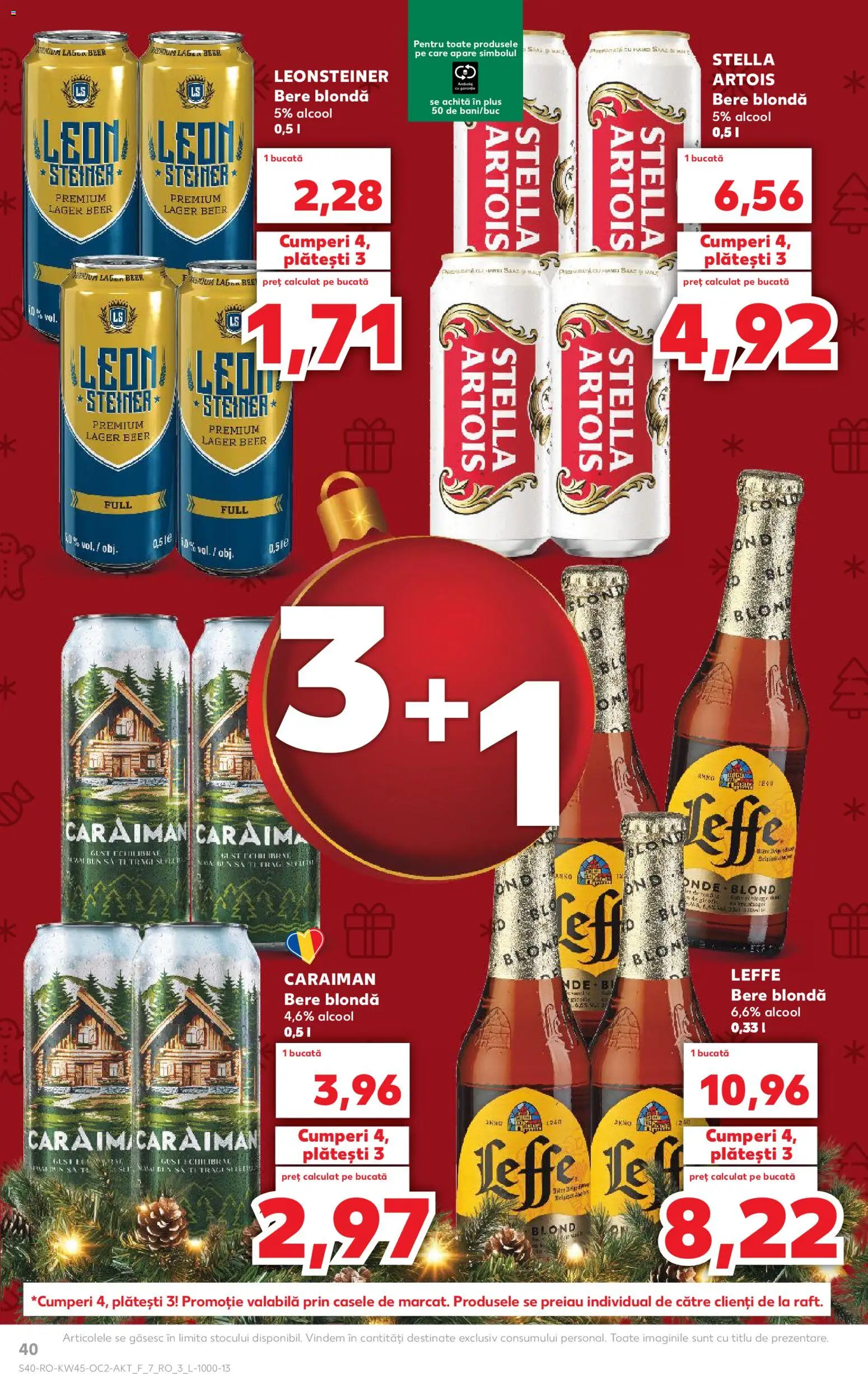 Kaufland RO akciós ujság - amely érvényes a következő dátumtól: 05.11.2025 | Oldal: 40 | Termékek: Stella artois