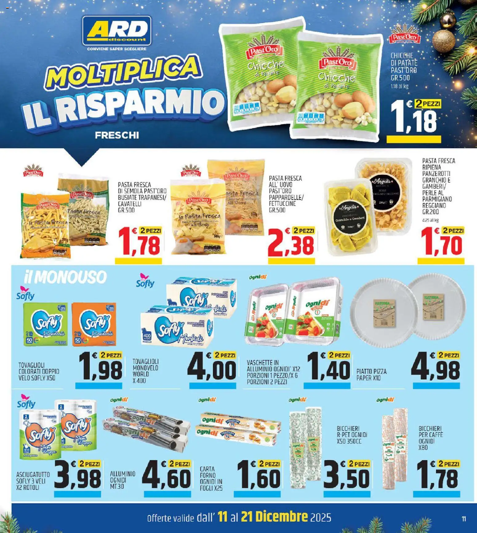 Volantino ARD Discount del 11.12.2025 | Pagina: 11 | Prodotti: Gamberi, Patate, Panzerotti, Vaschette