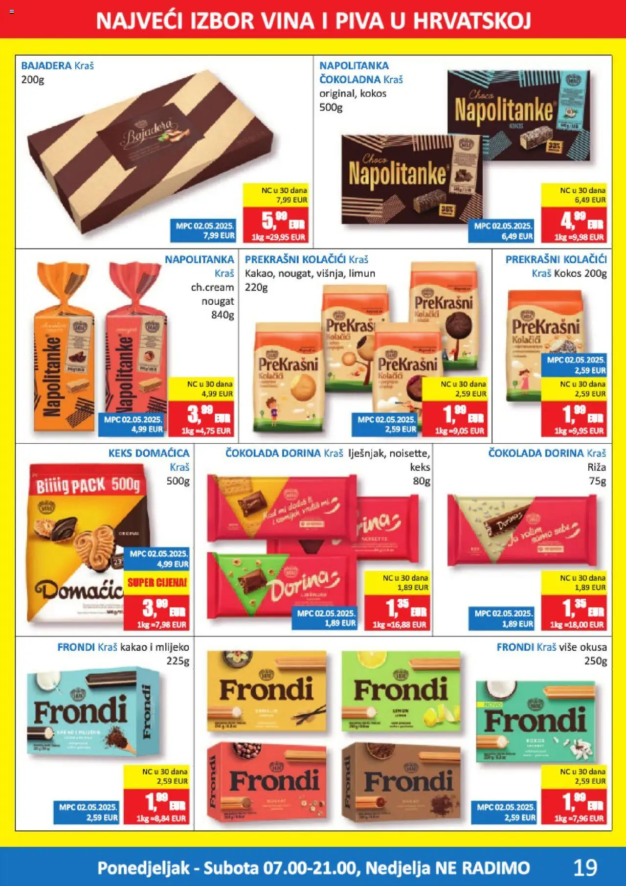 Vrutak katalog | vrijedi od 15.09.2025 | Stranica: 19 | Proizvodi: Dorina, Čokolada, Napolitanke, Limun