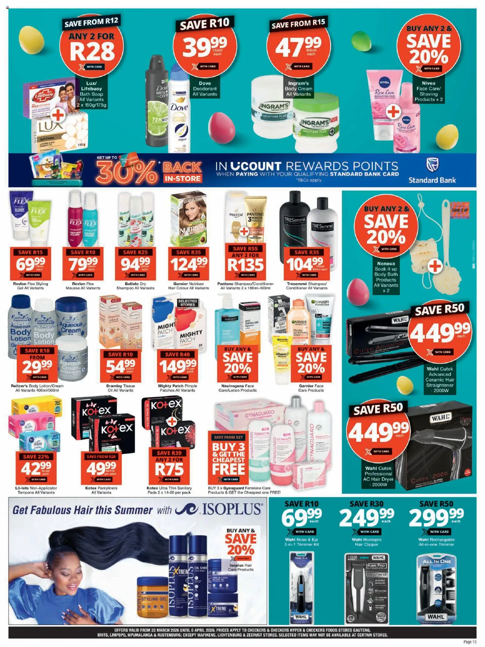 New Checkers catalogue – valid from 23.03.2026 | Page: 15 | Products: Oil, Conditioner, Mask, Lotion