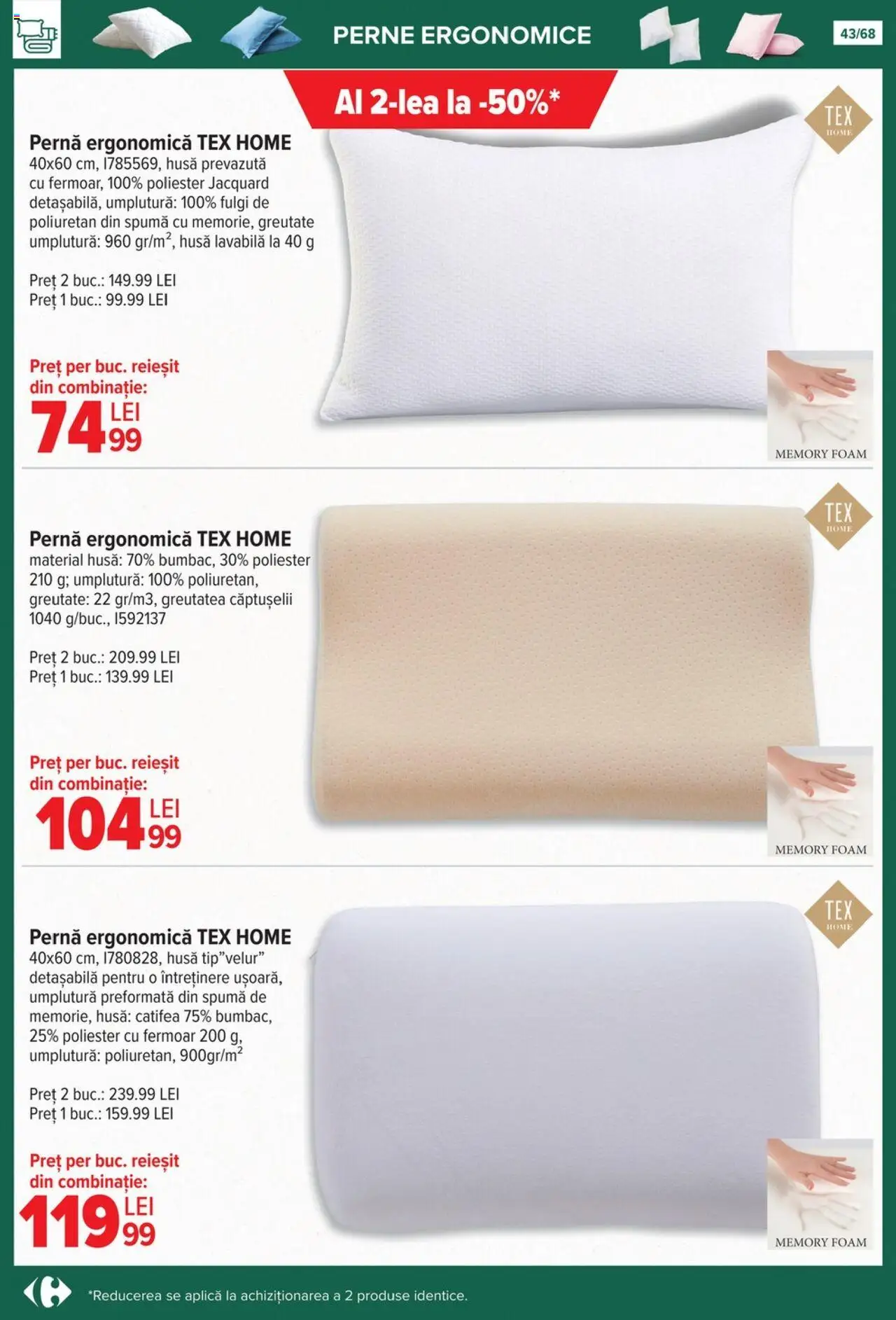 Noul catalog Carrefour – valabil de la 24.09.2025 | Pagină: 43 | Produse: Pernă, Türk kahvesi öğütme değirmeni, Fulgi