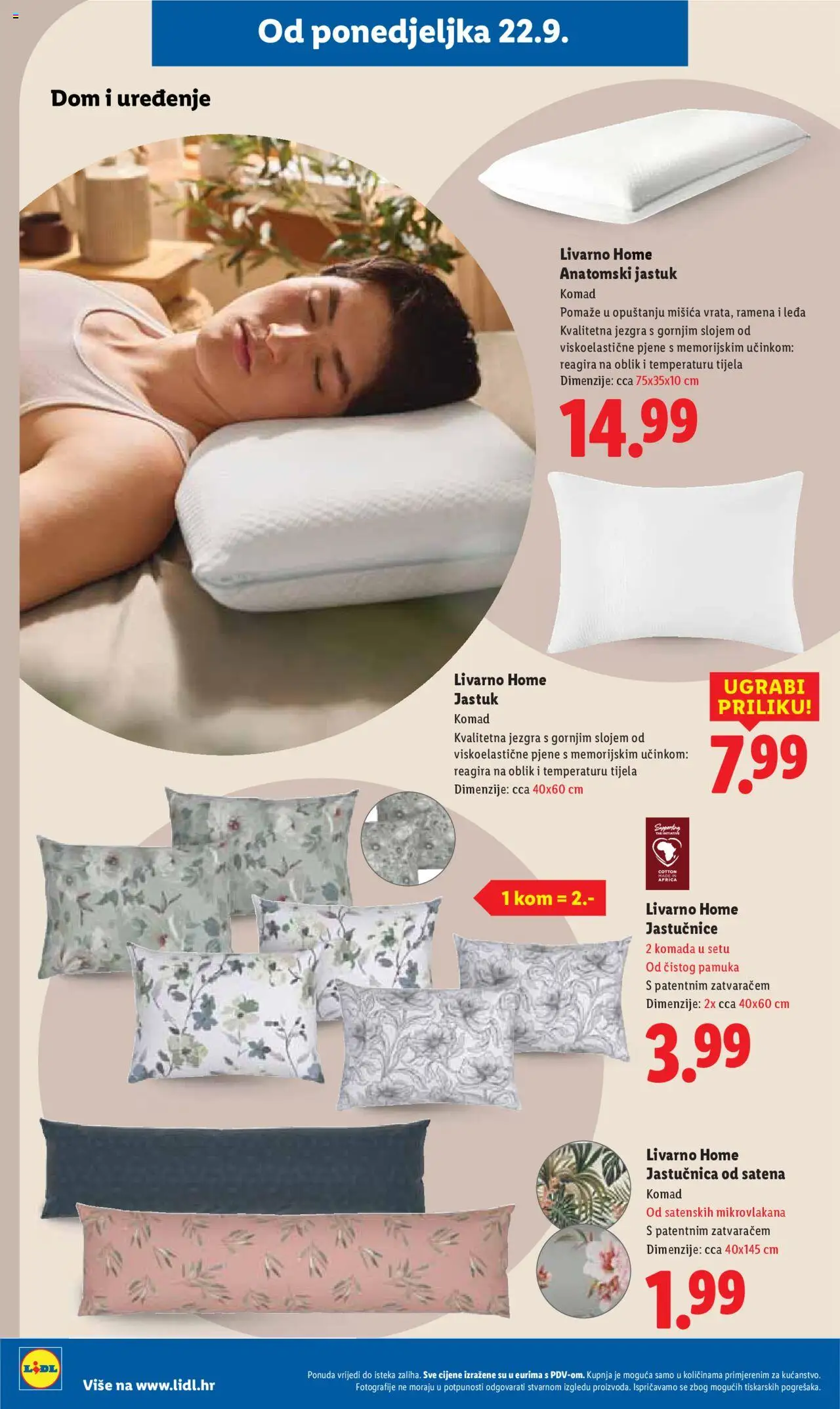 Lidl katalog | vrijedi od 22.09.2025 | Stranica: 30 | Proizvodi: Jastuk, Jastučnica