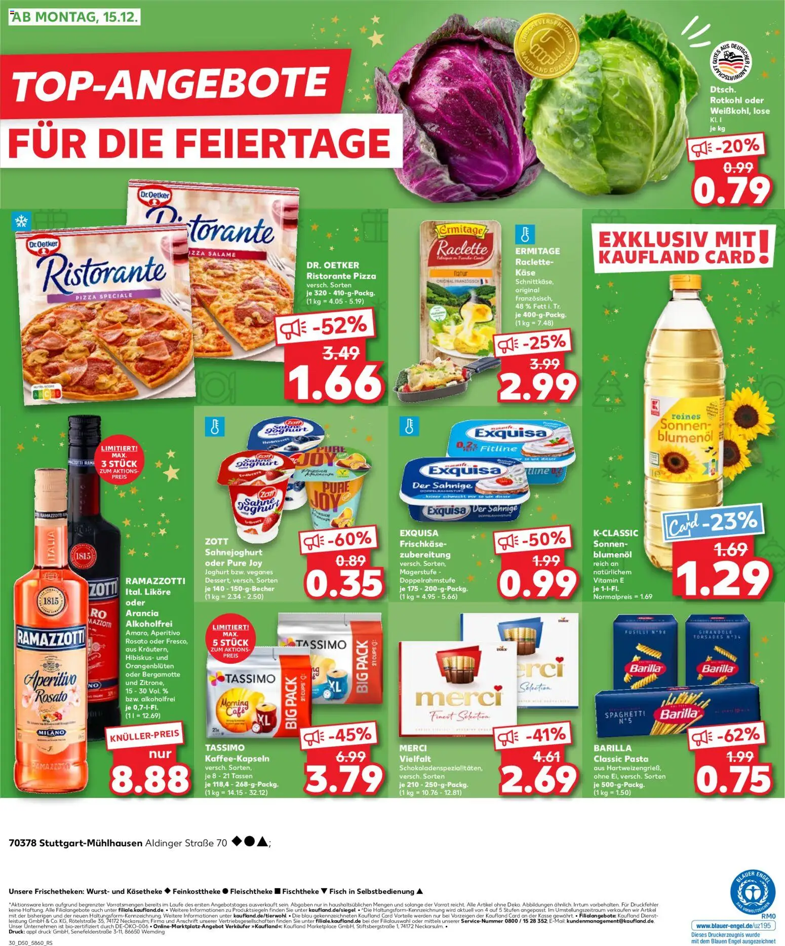 Kaufland prospekt Stuttgart	 – gültig ab 11.12.2025 | Seite: 30 | Produkte: Rotkohl, Pizza, Raclette, Tassimo
