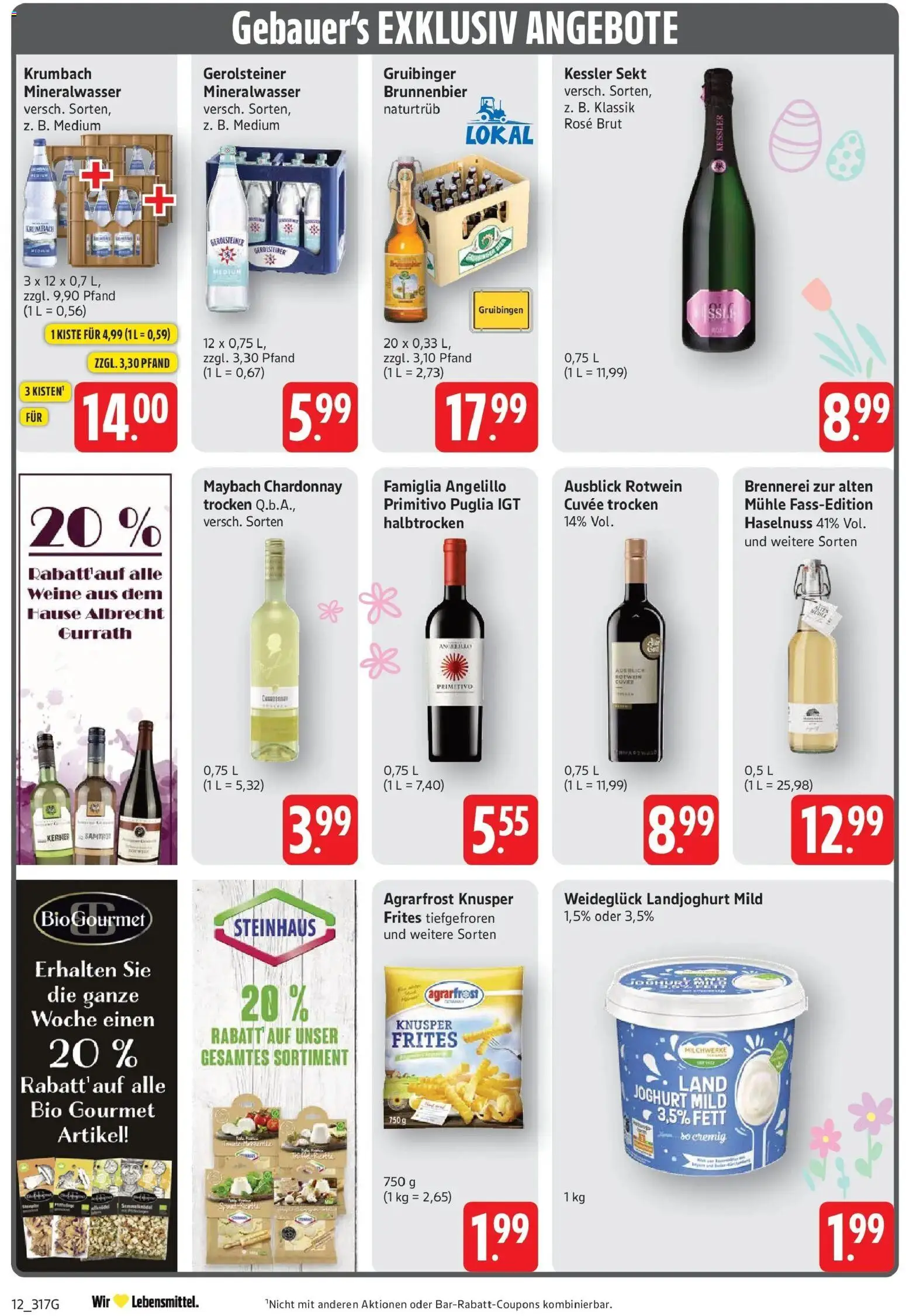 E center Prospekt Filderstadt-Bonlanden	 – gültig ab 23.03.2026 | Seite: 12 | Produkte: Joghurt, Rotwein, Sekt, Mineralwasser