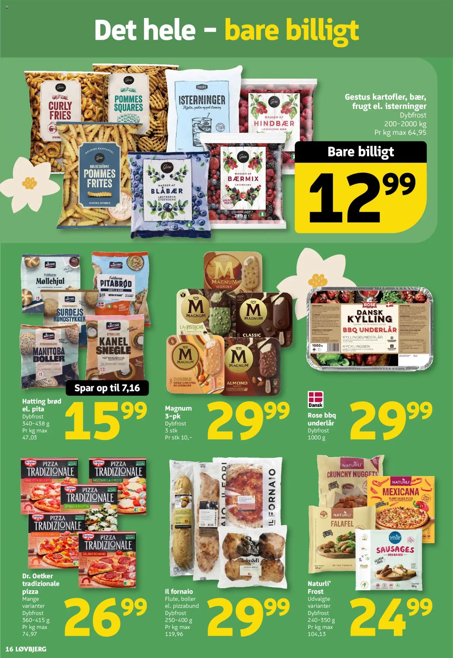 Løvbjerg tilbudsavis – gyldig fra 24.04.2026 | Side: 16 | Produkter: Brød, Nuggets, Pesto, Hindbær