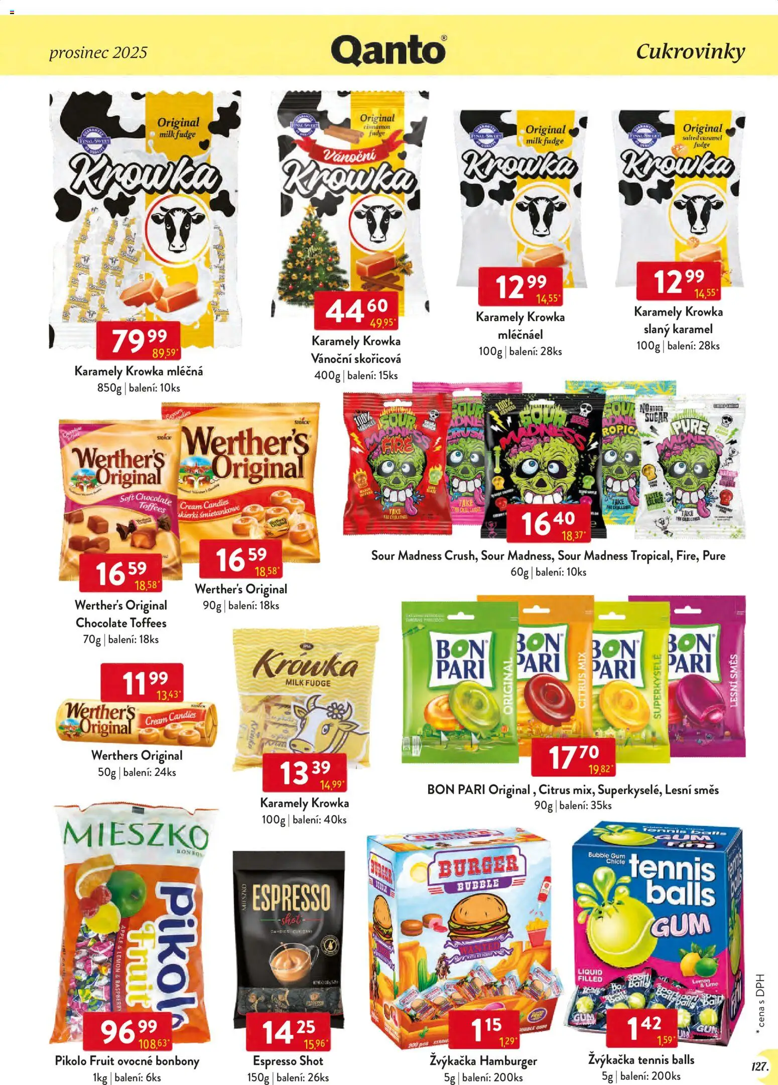 Astur & Qanto leták - Velkoobchod 12/2025 od 01.12.2025 | Strana: 127 | Produkty: Slaný karamel, Burger, Bonbóny, Pikola