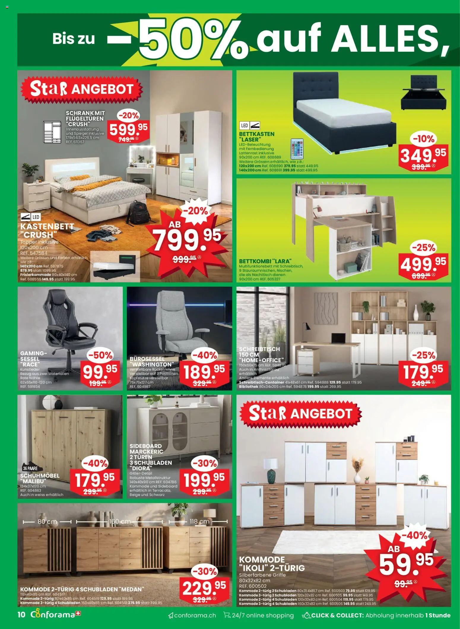 Conforama aktionen Primavera – gültig ab 01.04.2026 | Seite: 10 | Produkte: Kommode, Sessel, Lattenrost, Sideboard