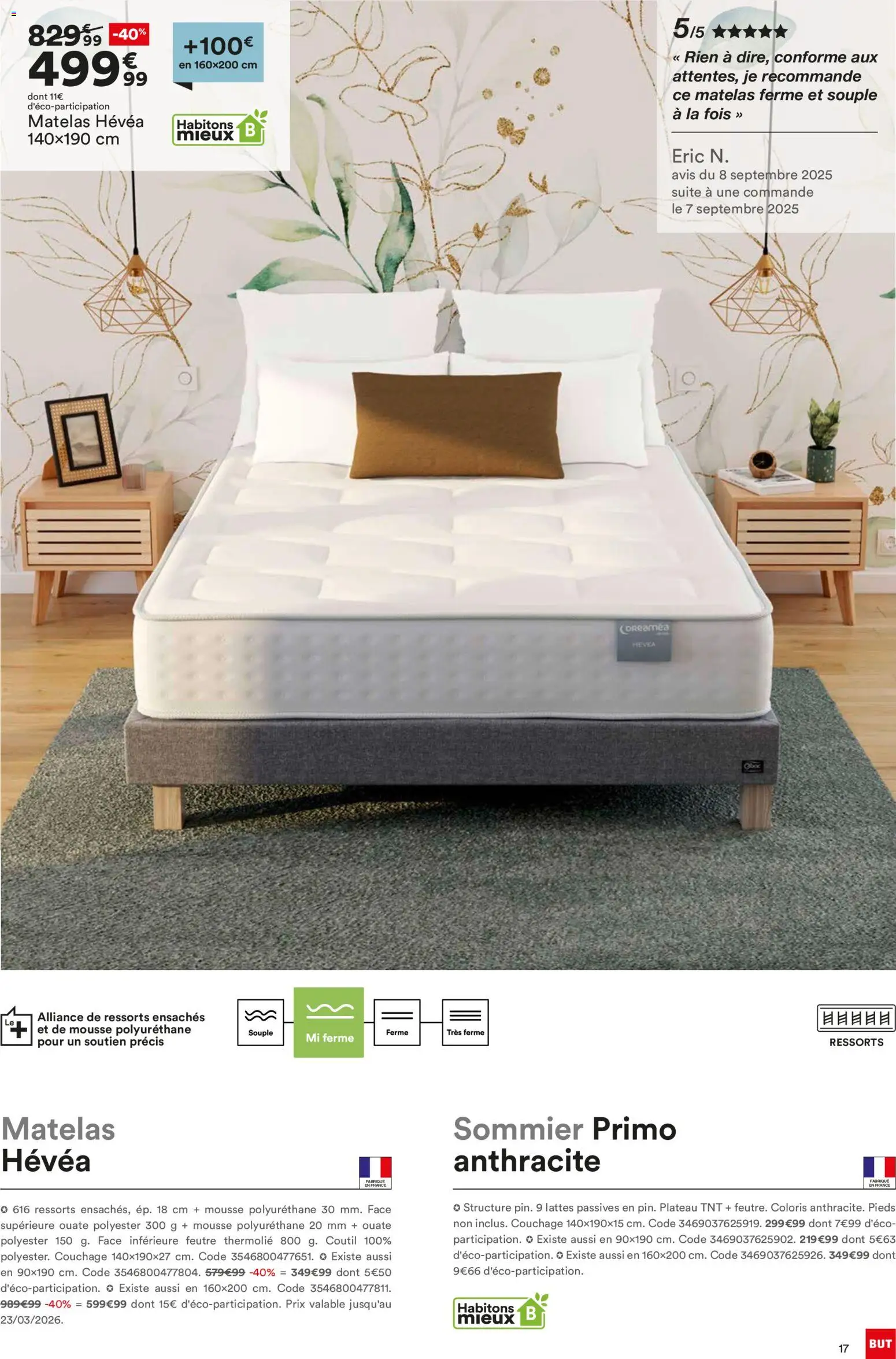 {H1} | Page: 17 | Produits: Plateau, Mousse, Sommier, Alliance