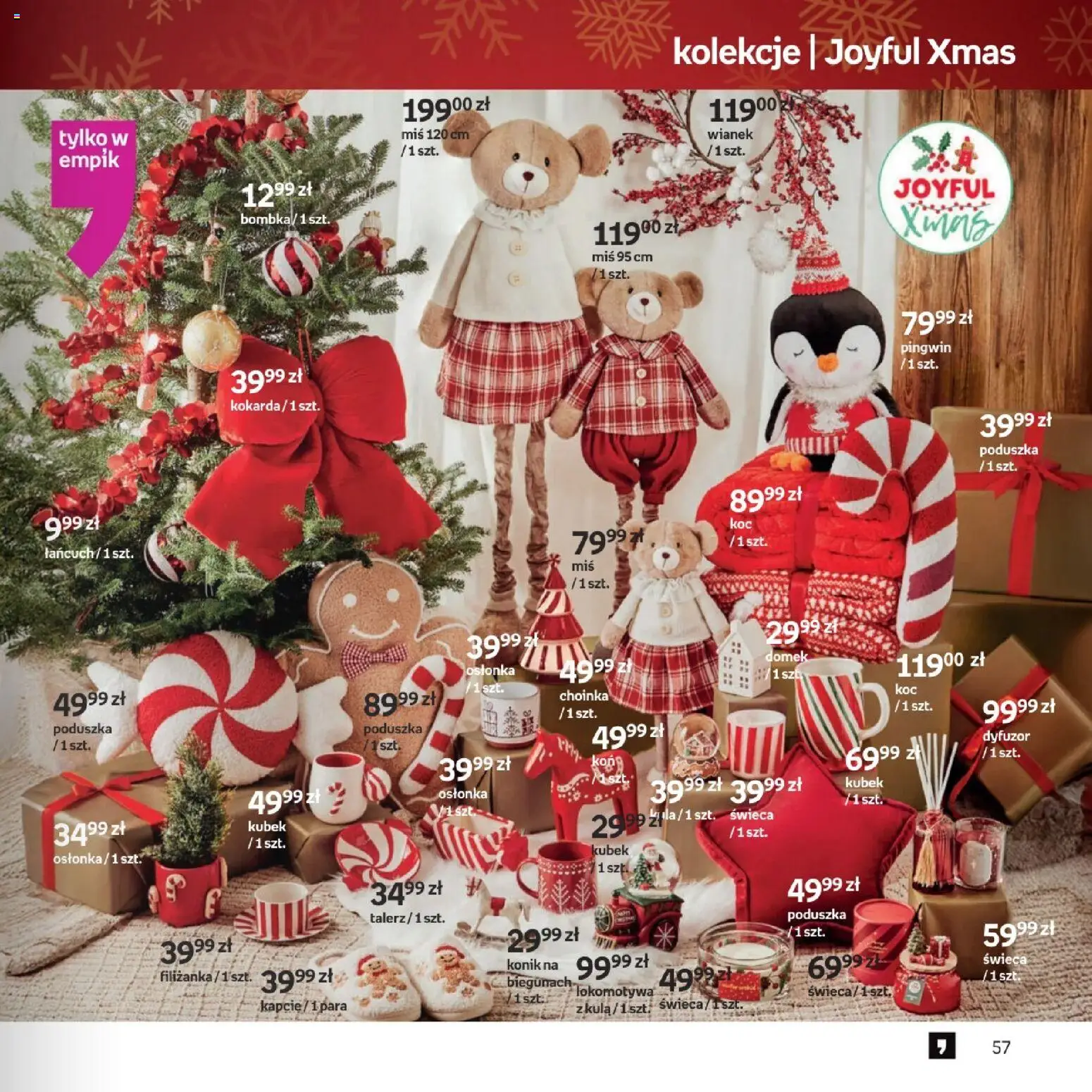 Empik promocje - Xmas Zabawki od 26.11.2025 | Strona: 57 | Produkty: Kapcie, Choinka, Poduszka