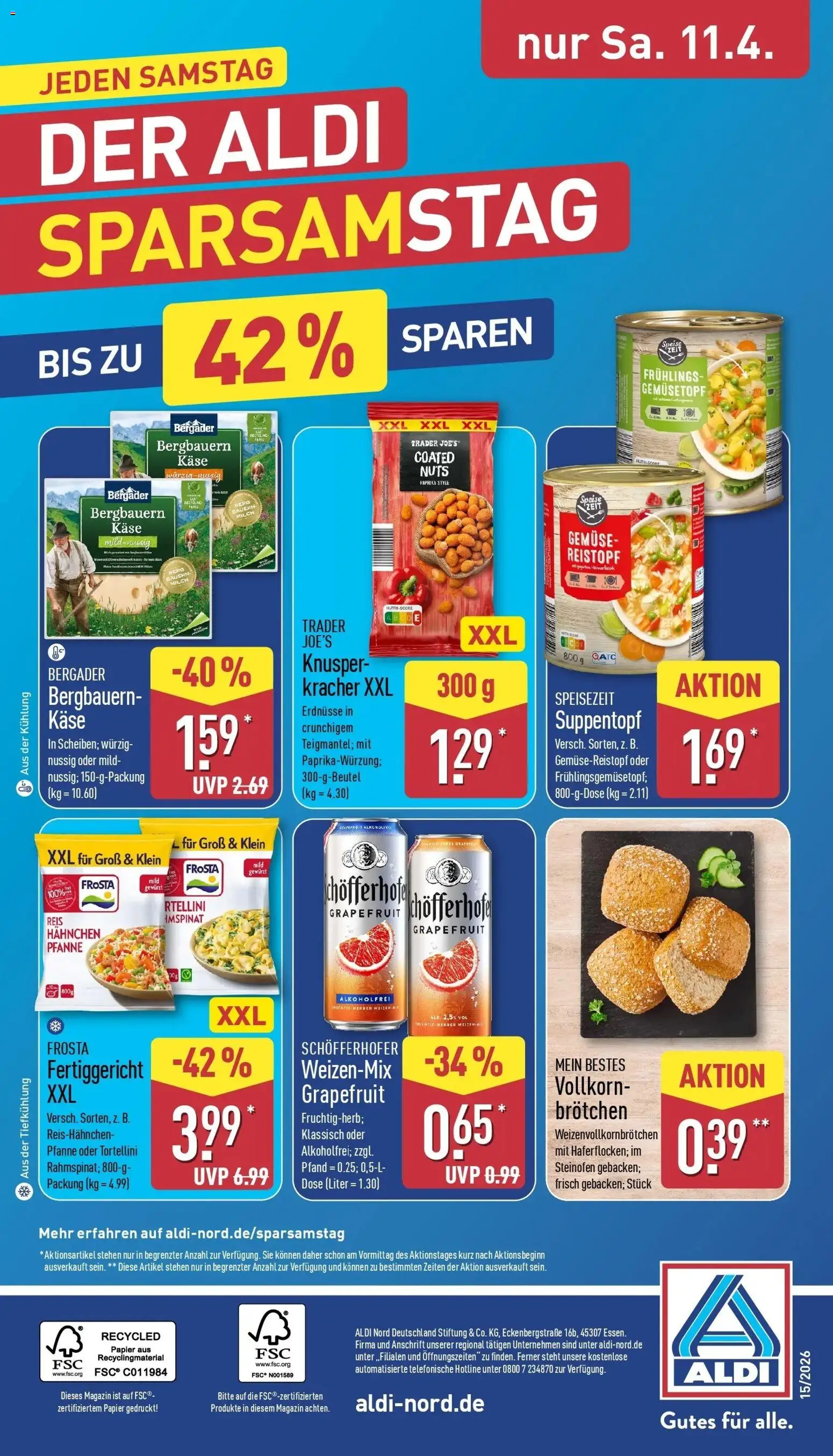 Aldi - ALDI Nord: Wochenangebote – gültig ab 05.04.2026 | Seite: 33 | Produkte: Hahnchen, Milch, Käse, Paprika
