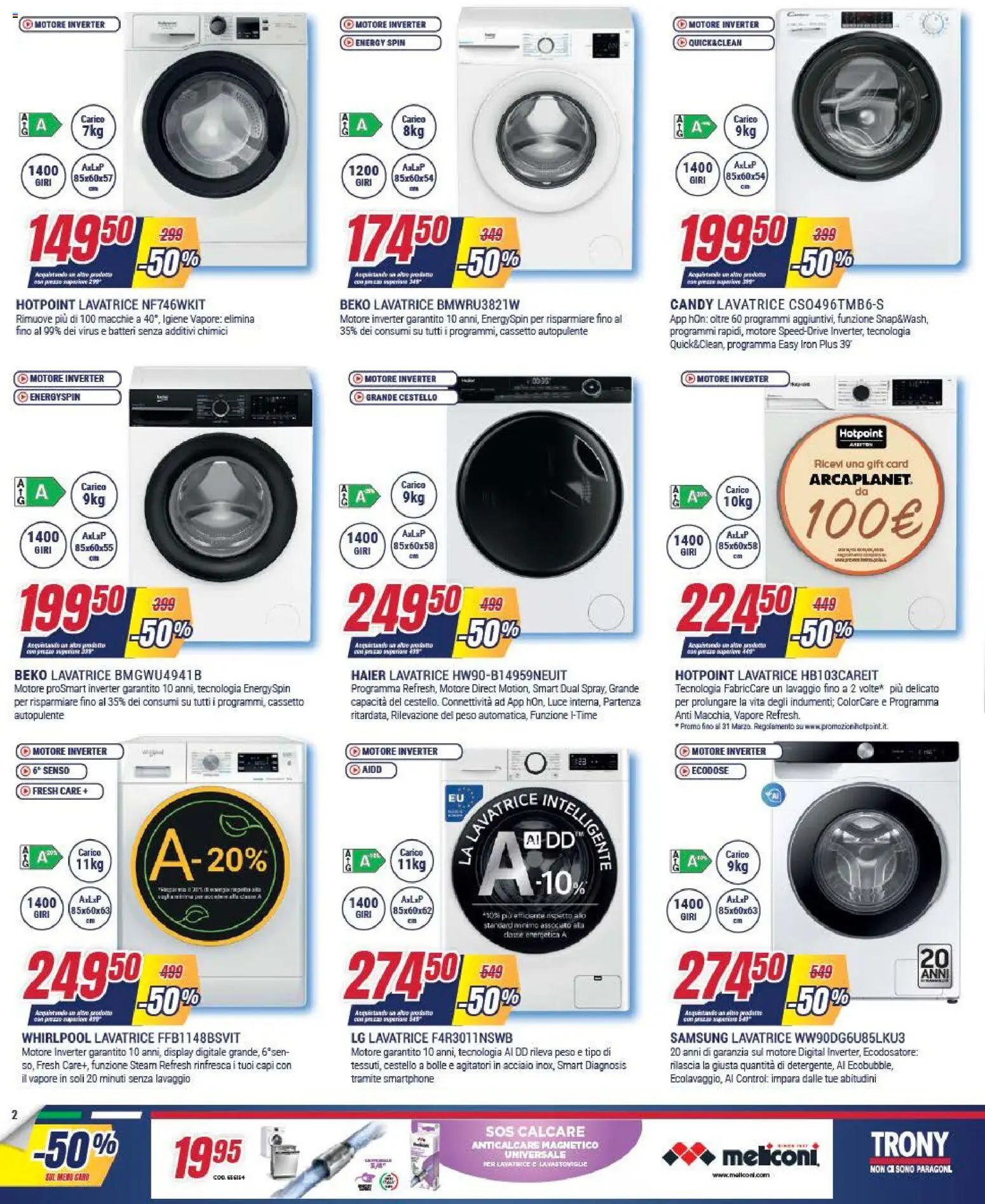 Volantino Trony del 19.02.2026 | Pagina: 2 | Prodotti: Lavatrice, Smartphone, Samsung