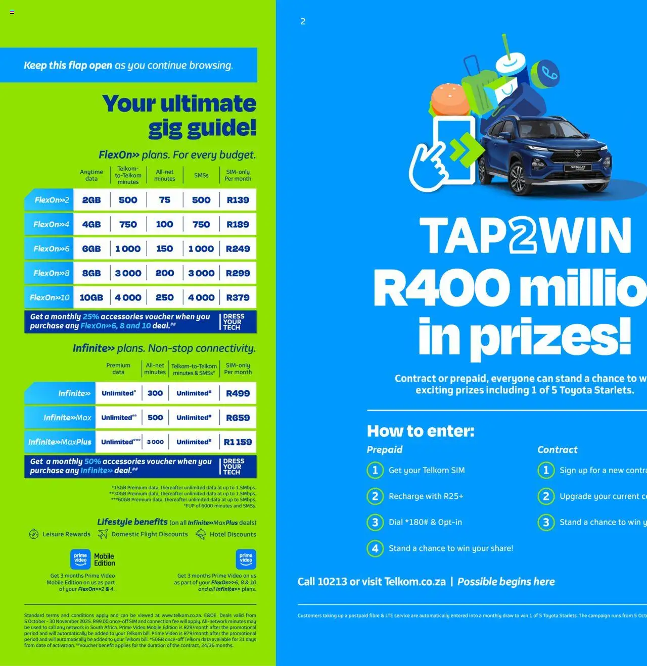 New Telkom catalogue – valid from 05.10.2025 | Page: 2 | Products: Dress, Data, Sim