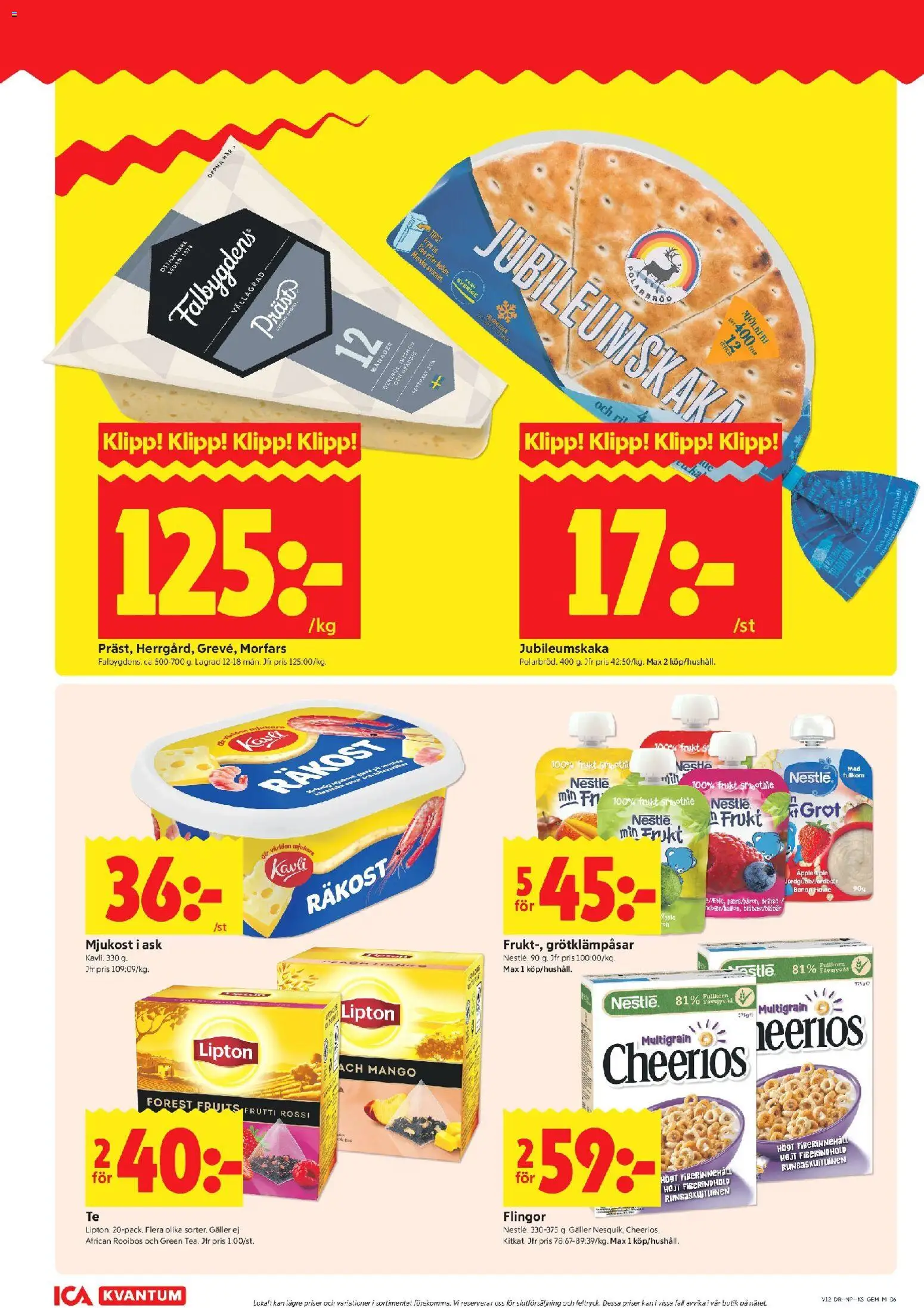 ICA Kvantum reklamblad aktuell från 16.03.2026 | Sida: 6 | Produkter: Räkost, Galler, Mjukost, Flingor