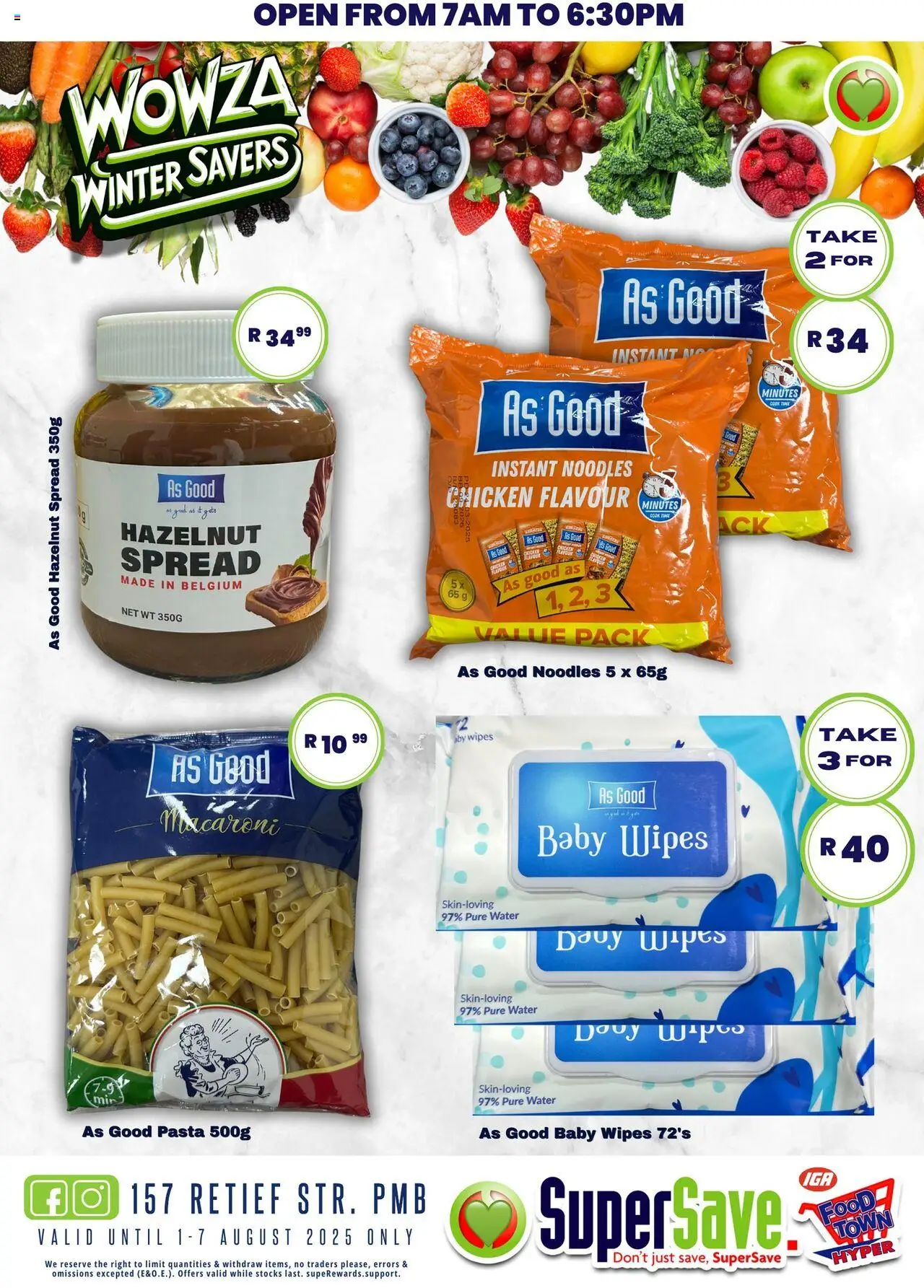 Super Save Specials │ valid from 08.08.2025 | Page: 55 | Products: Chicken, Noodles, Pasta, Water