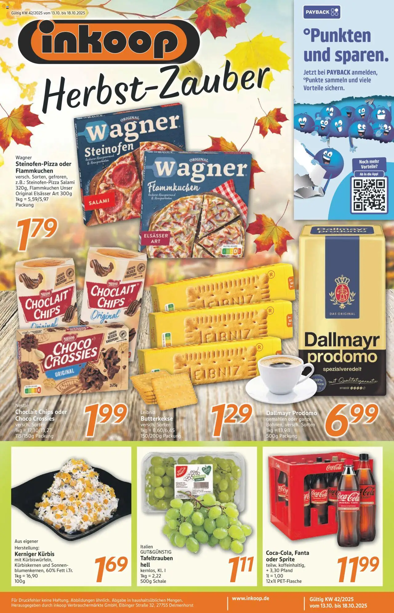 Inkoop Prospekt 	 – gültig ab 13.10.2025 | Seite: 1 | Produkte: Sprite, Butterkekse, Dallmayr, Kürbis