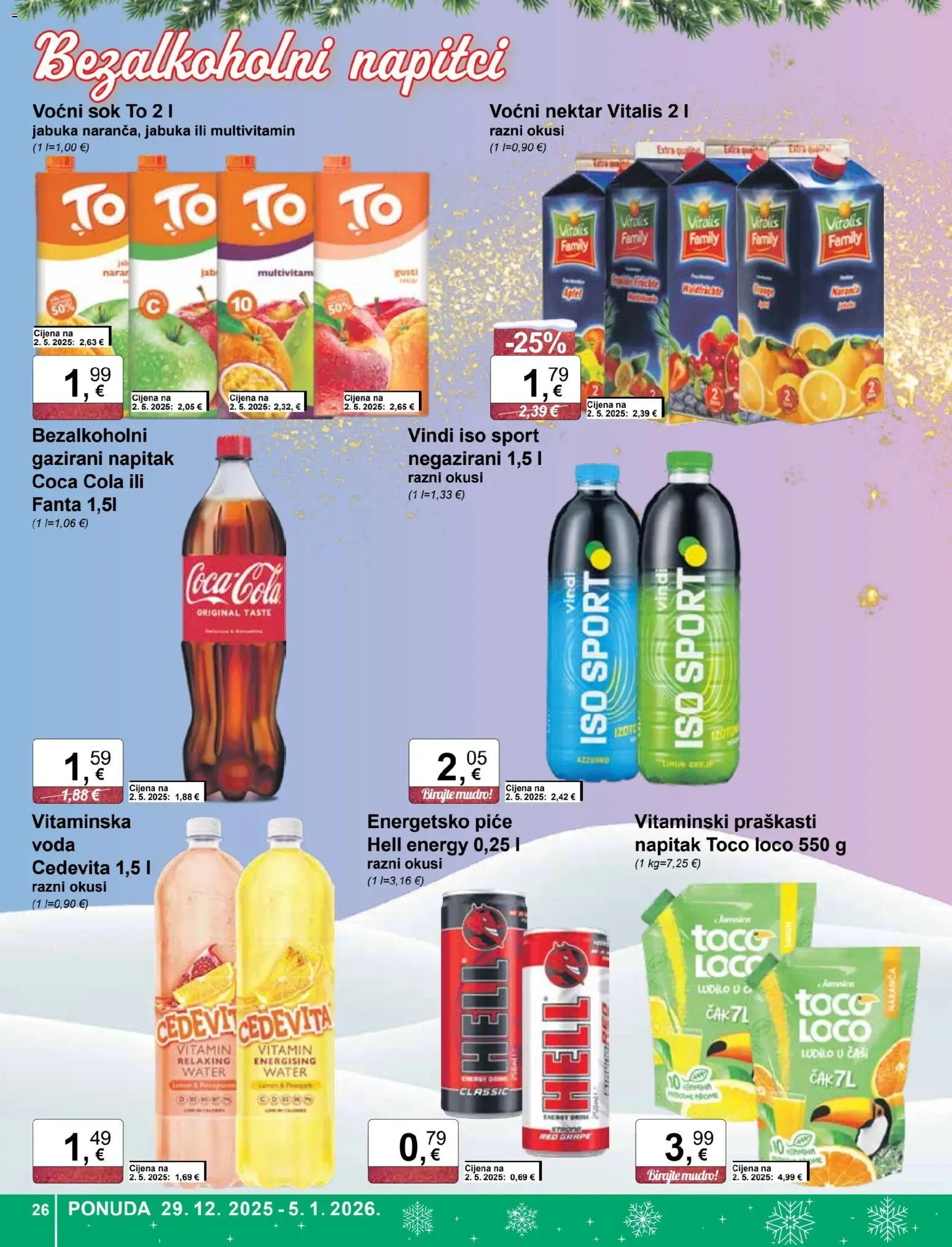 KTC katalog | vrijedi od 29.12.2025 | Stranica: 26 | Proizvodi: Hell, Coca cola, Sok, Voda