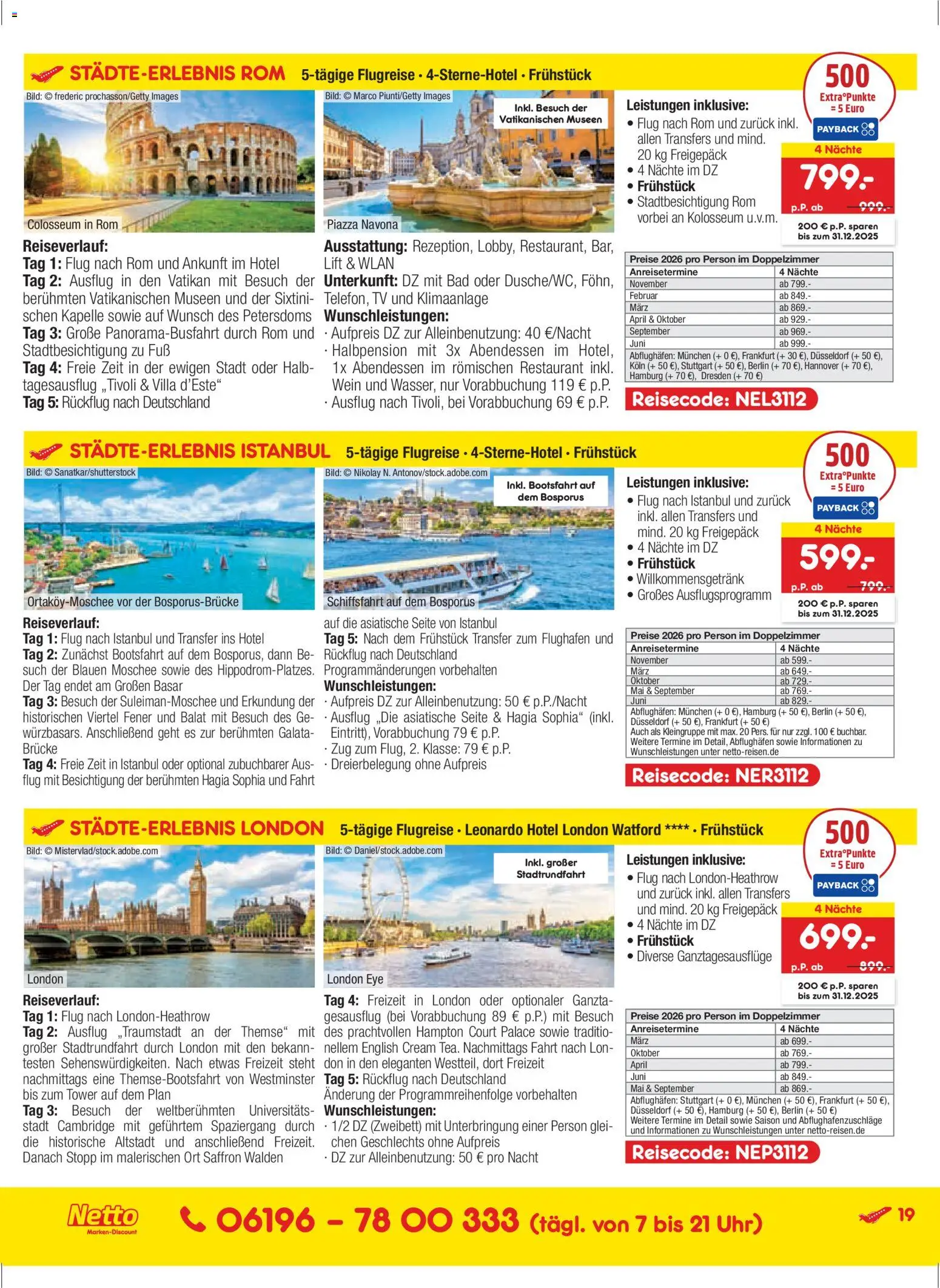 Netto Reisen Prospekt 	 – gültig ab 27.11.2025 | Seite: 19 | Produkte: Klimaanlage, Wein, Uhr, TV