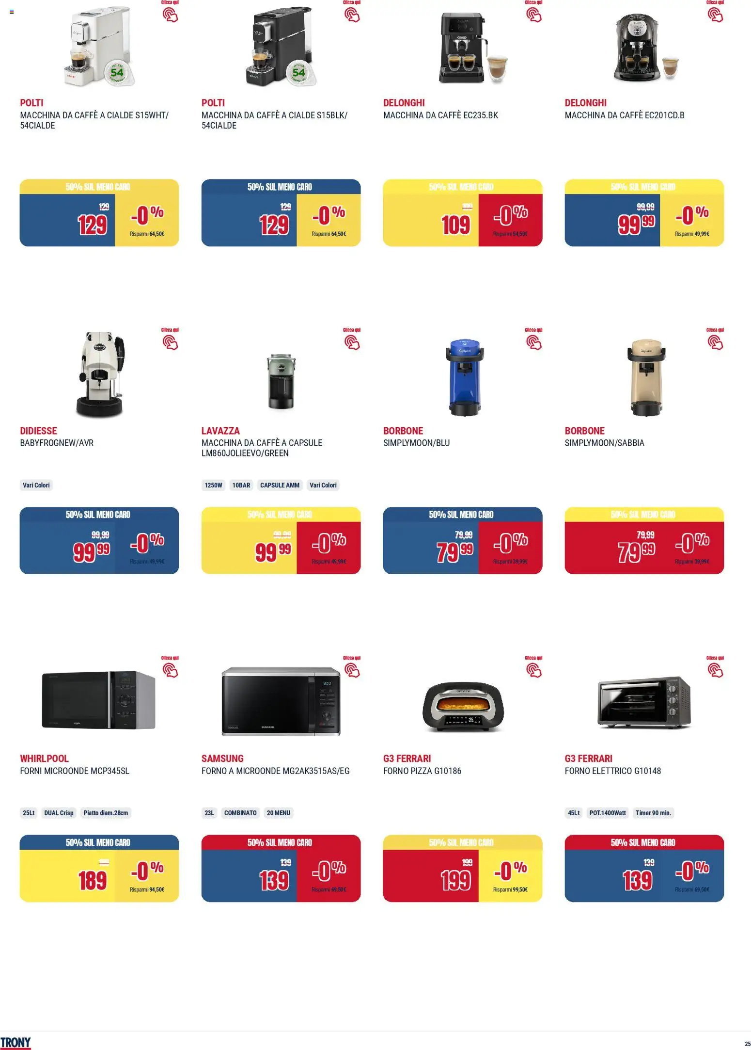 Volantino Trony del 19.02.2026 | Pagina: 25 | Prodotti: Microonde, Pizza, Forno, Samsung