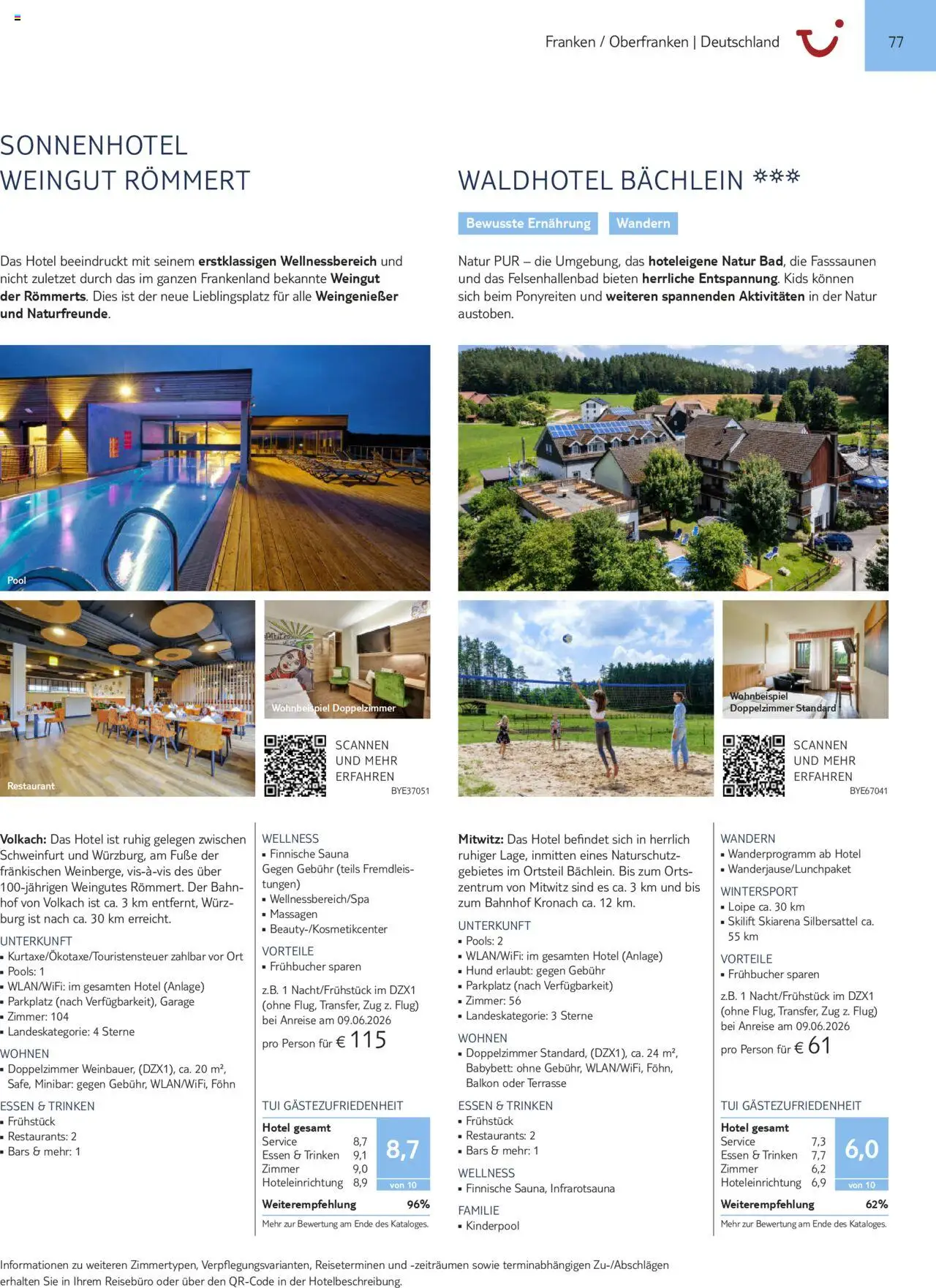 TUI Urlaub mit eigener Anreise 2025/26 – gültig ab 01.11.2025 | Seite: 77 | Produkte: Babybett, Föhn