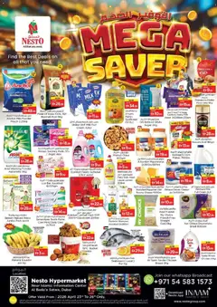 Preview of Nesto catalogue - mega saver valid from 23.04.2026 | Page: 1 | Products: Hovězí maso, Myčka, Котлон, Ropa
