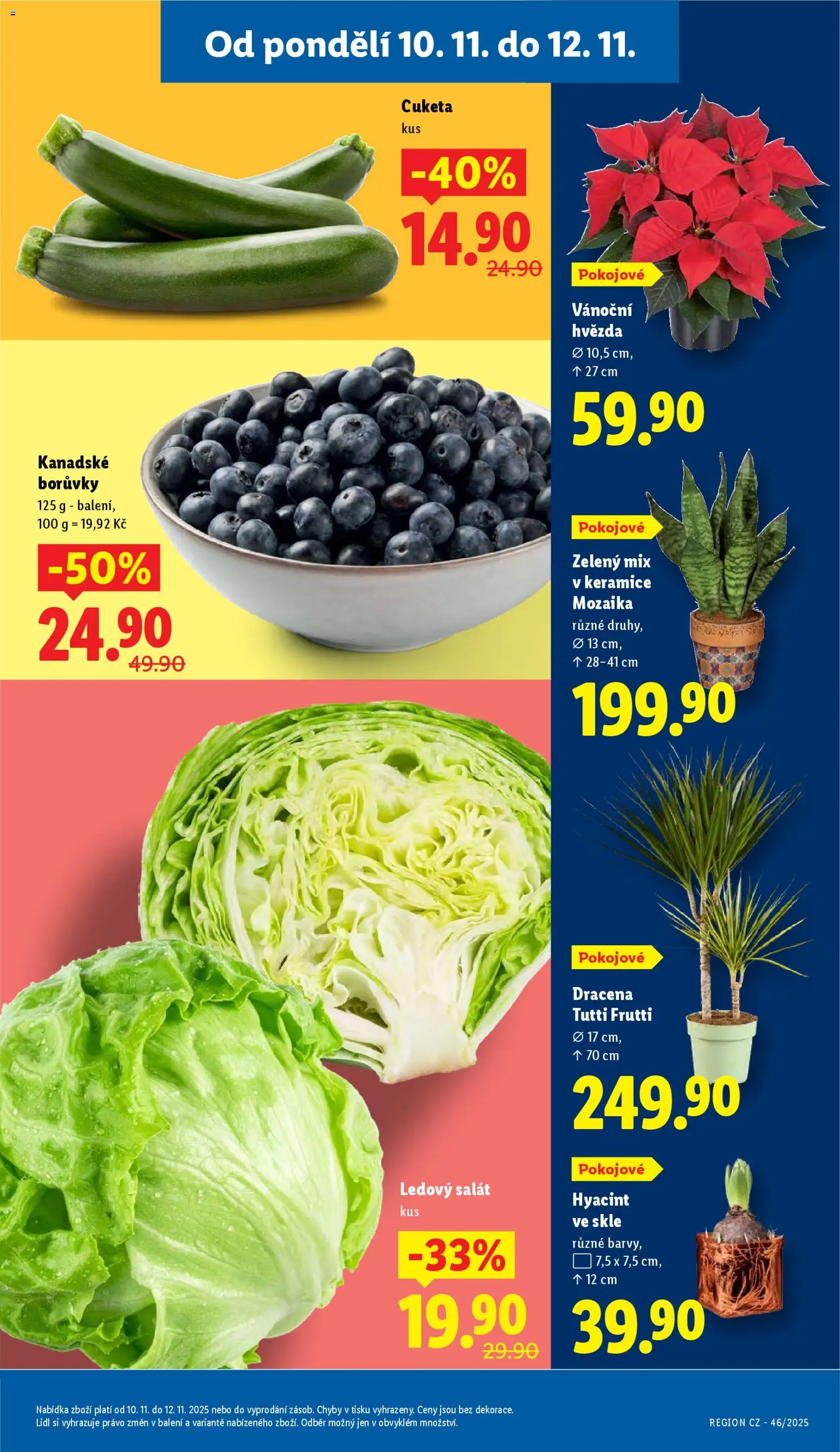 Lidl leták od 10.11.2025 | Strana: 11 | Produkty: Salát, Borůvky, Cuketa, Ledový salát