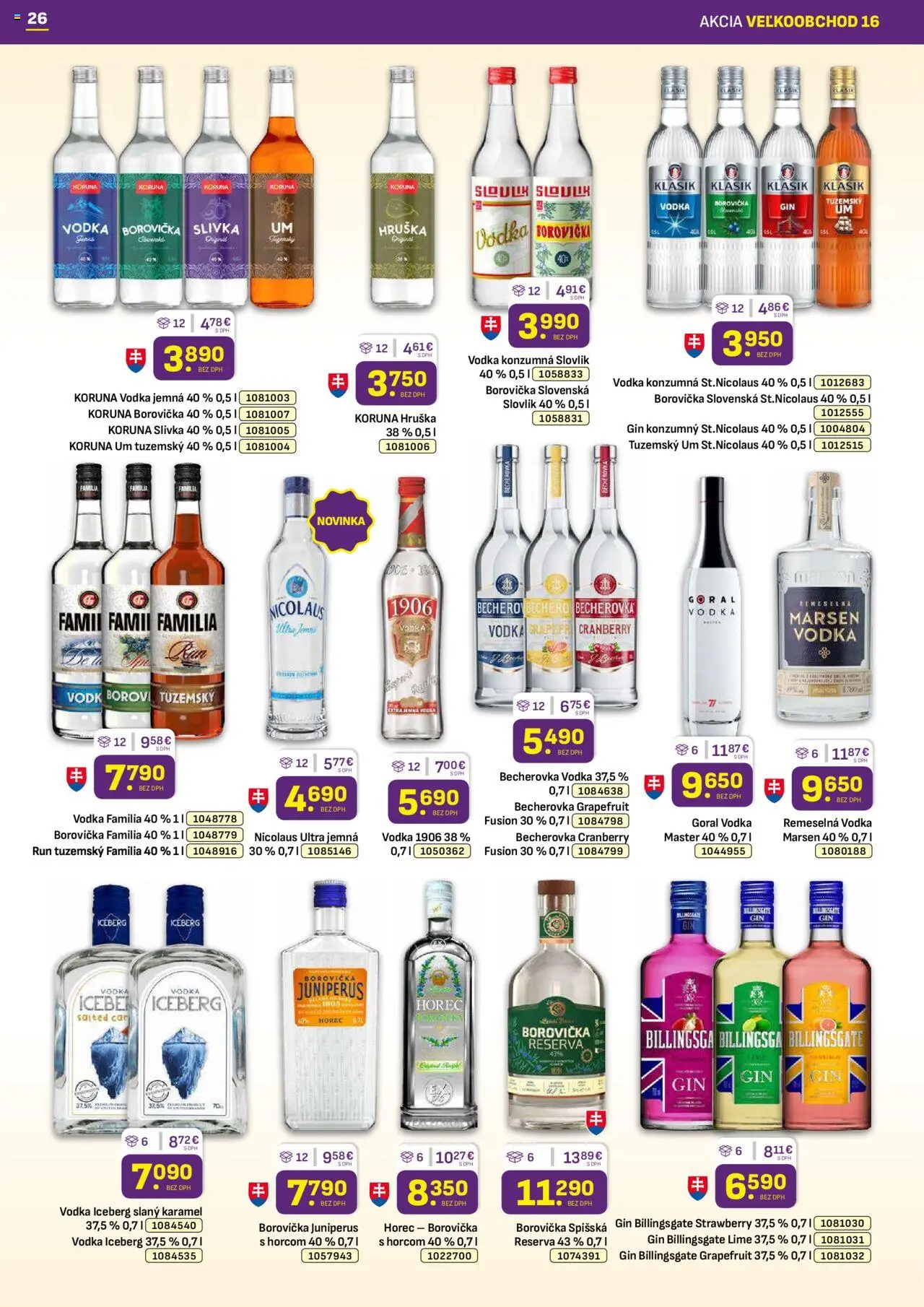 Libex leták │ platný od 11.08.2025 | Strana: 26 | Produkty: Becherovka, Borovička, Gin, Grapefruit