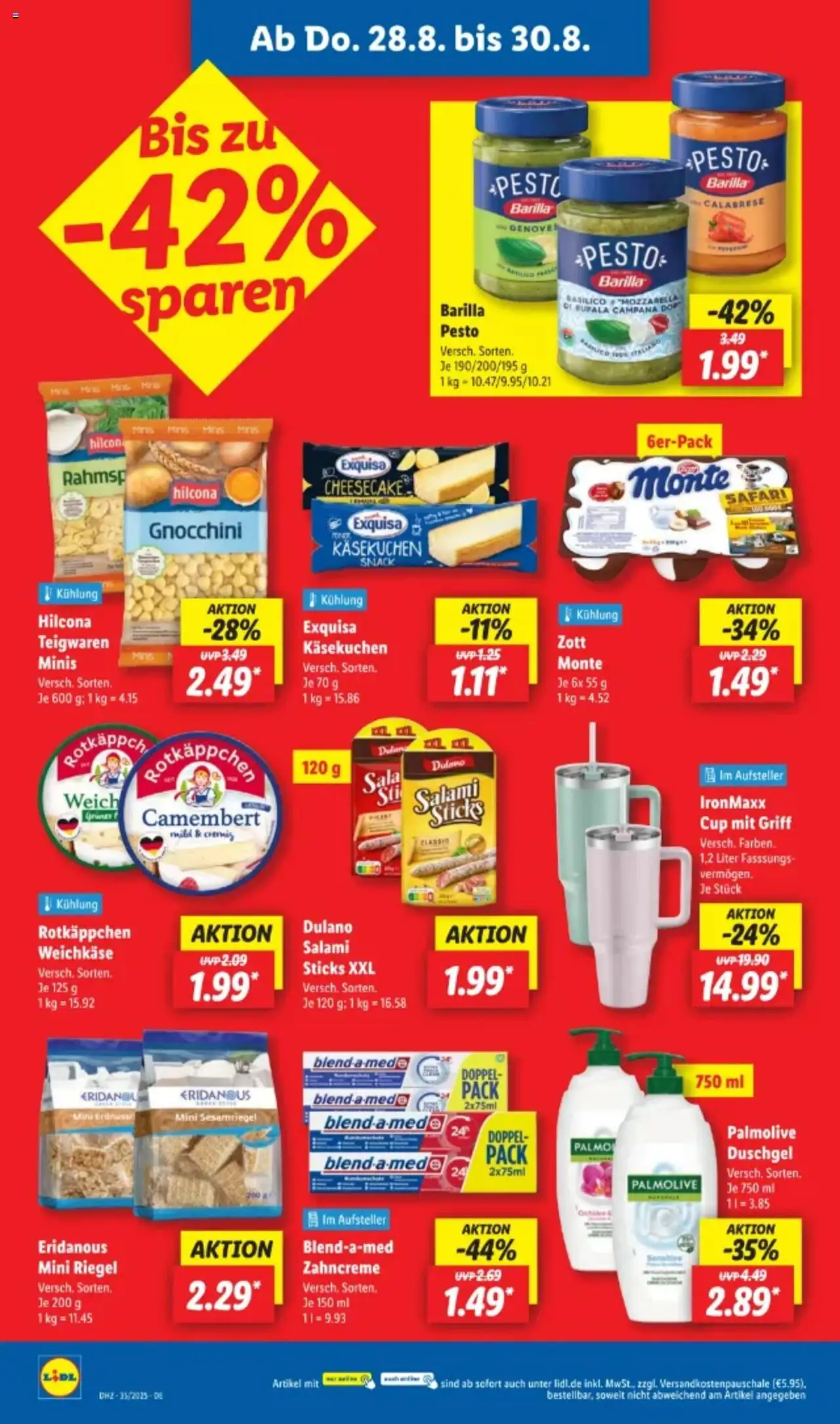 Lidl Prospekt 	 - gültig ab dem 25.08.2025 | Seite: 64 | Produkte: Barilla, Duschgel, Rotkäppchen, Salami