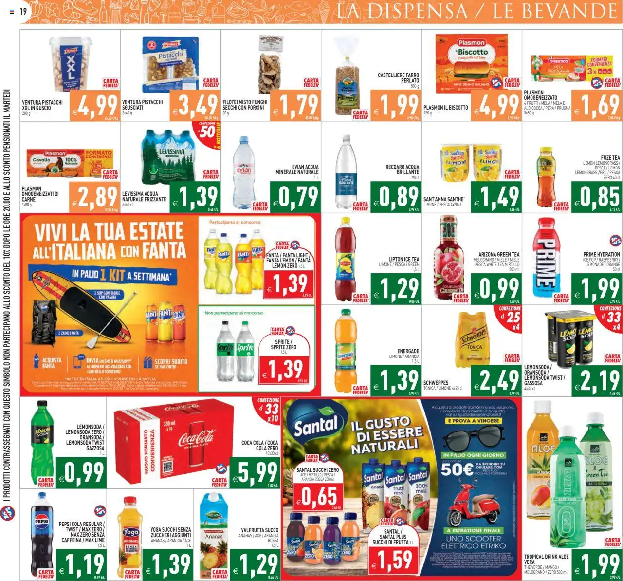 Volantino PIM Supermercati del 06.08.2025 | Pagina: 19 | Prodotti: Frutta, Pesca, Fanta, Arancia
