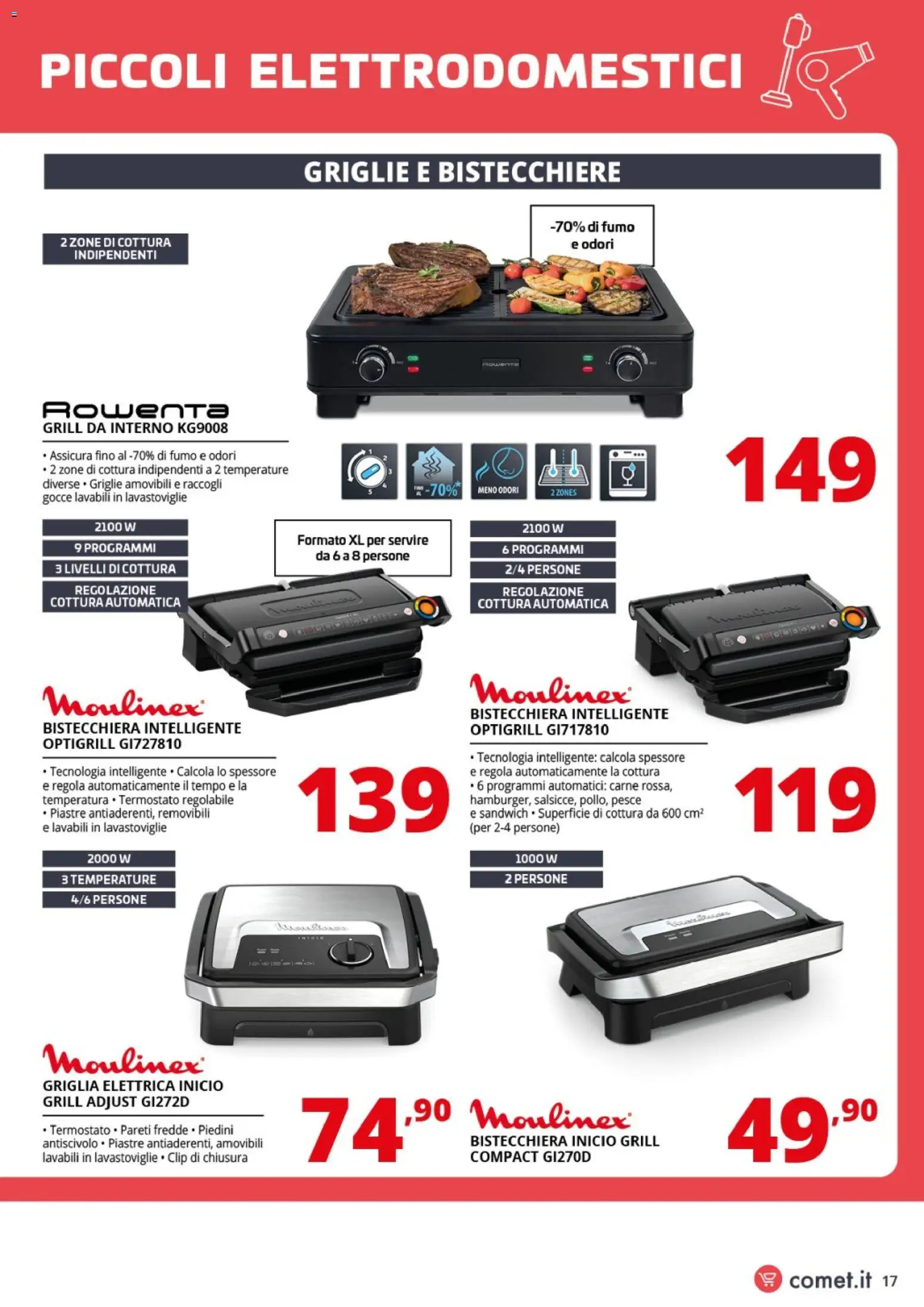 Volantino Comet del 23.01.2026 | Pagina: 17 | Prodotti: Pesce, Bistecchiera, Lavastoviglie, Griglia