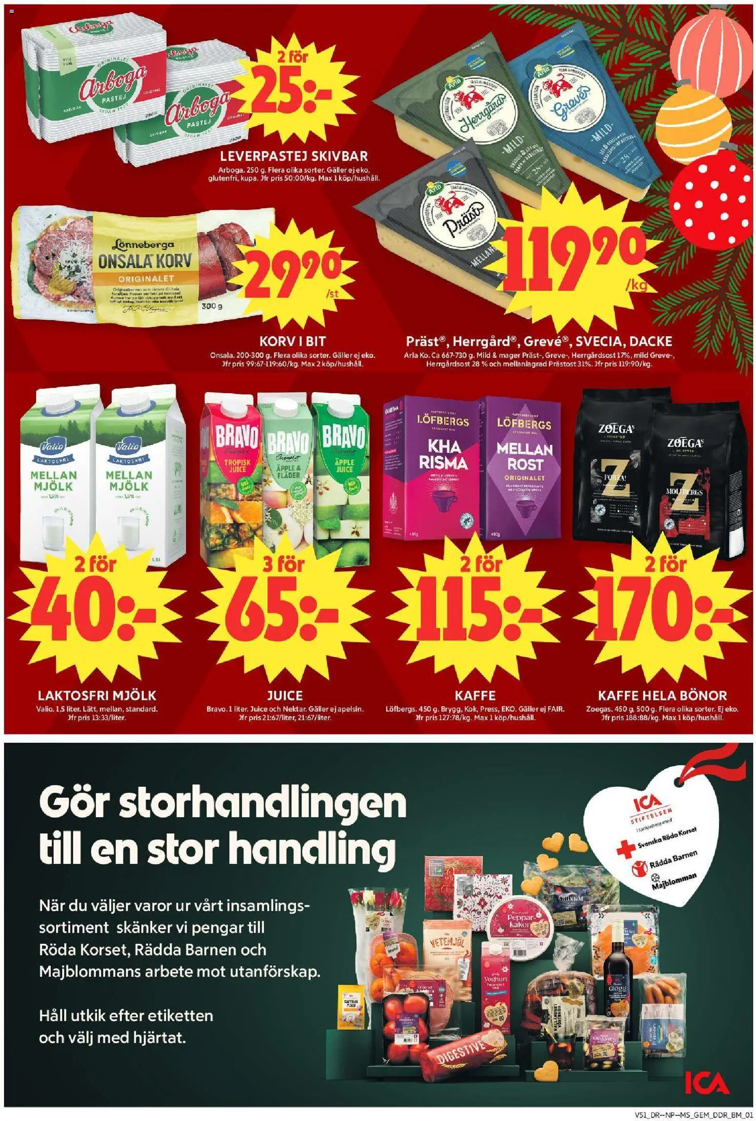 ICA Maxi reklamblad aktuell från 15.12.2025 | Sida: 5 | Produkter: Leverpastej, Mjölk, Kaffe, Häll