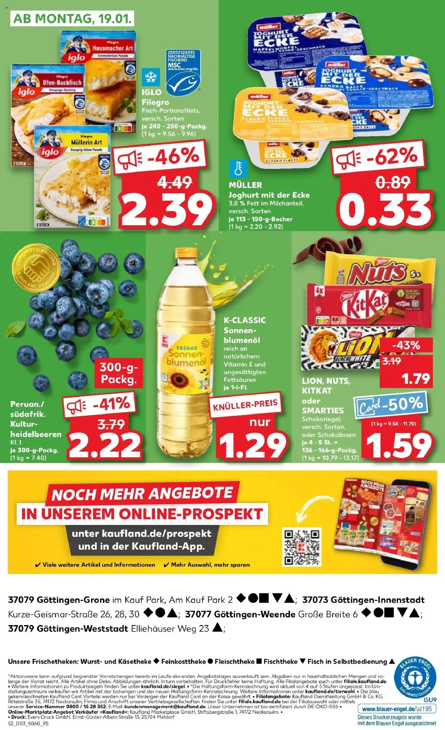 Kaufland prospekt Göttingen	 – gültig ab 15.01.2026 | Seite: 60 | Produkte: Iglo, Smarties, Heidelbeeren, Wurst