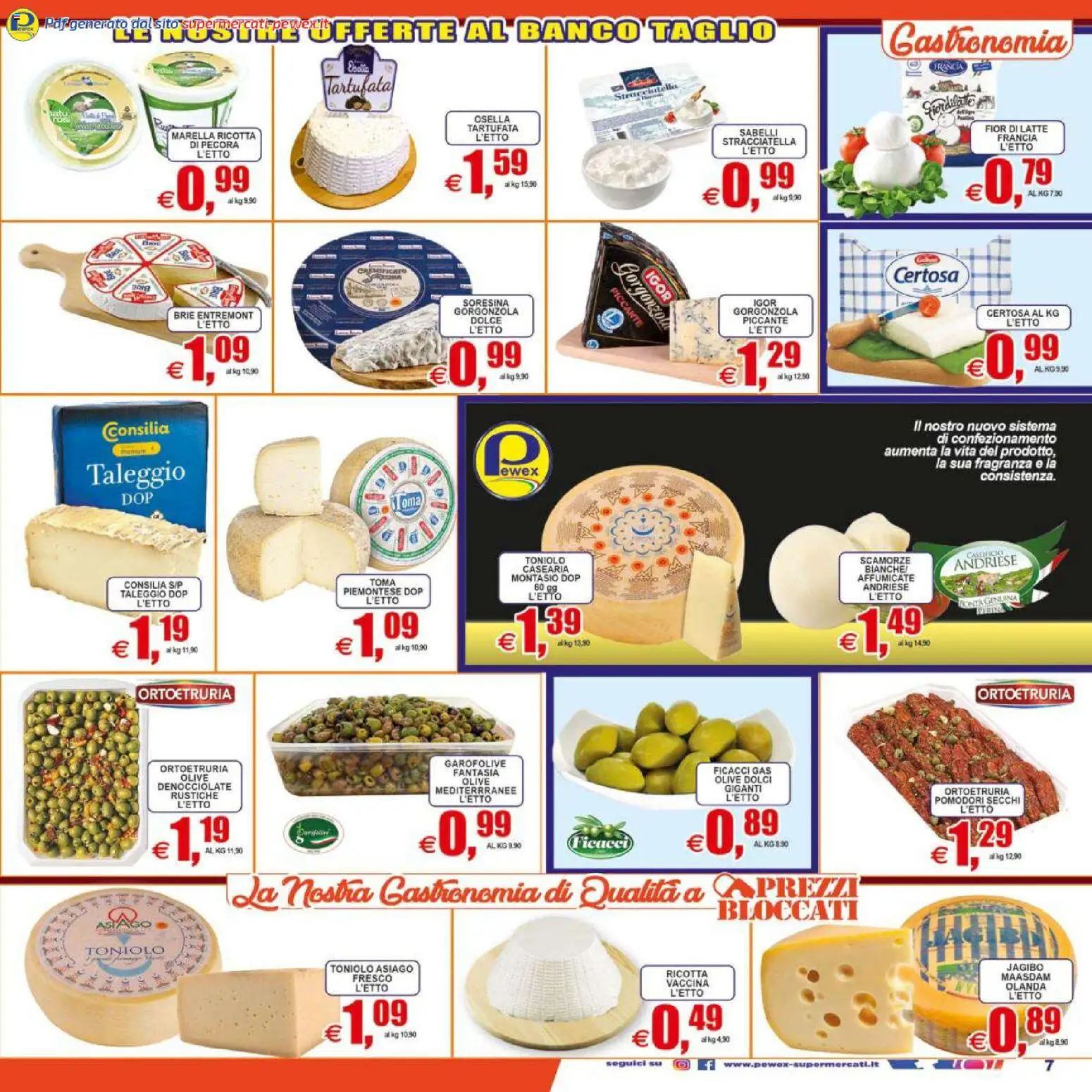 Volantino Pewex del 07.04.2026 | Pagina: 7 | Prodotti: Olive, Ricotta, Pomodori secchi, Stracciatella