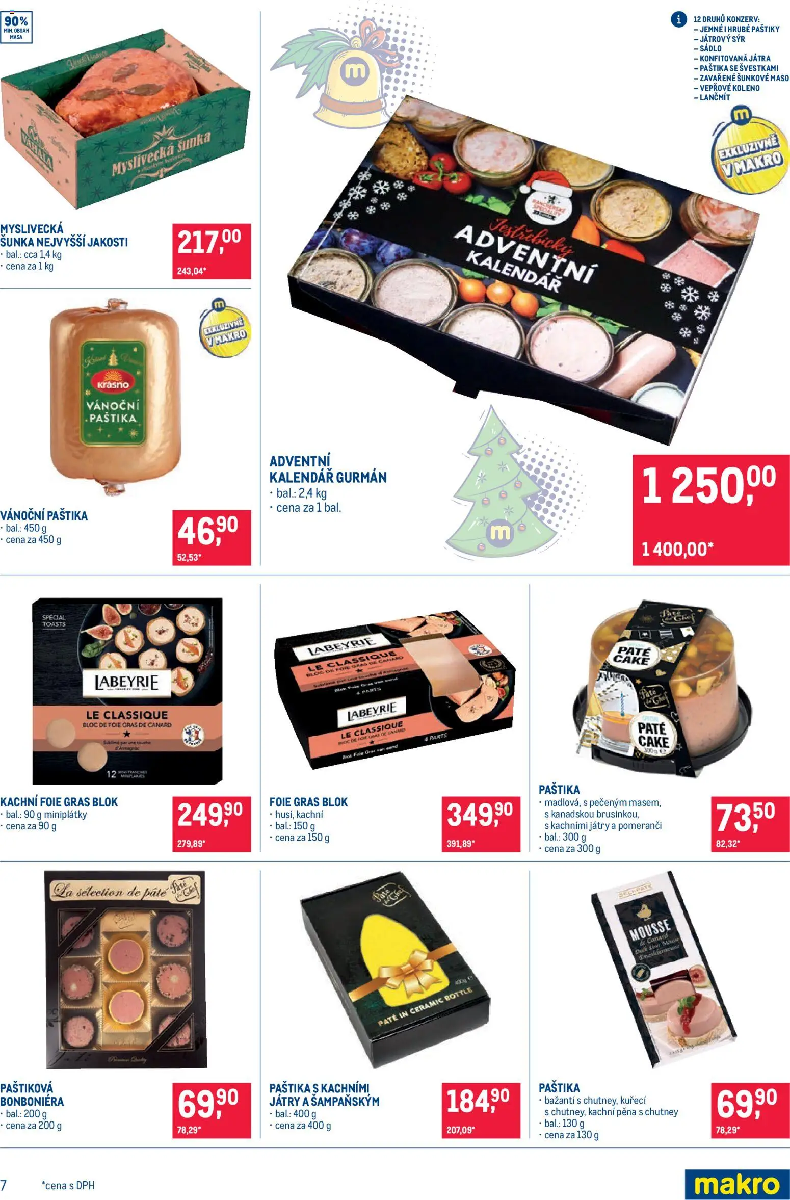 Makro leták - Delikatesy od 19.11.2025 | Strana: 7 | Produkty: Sádlo, Kalendář, Maso, Paštika