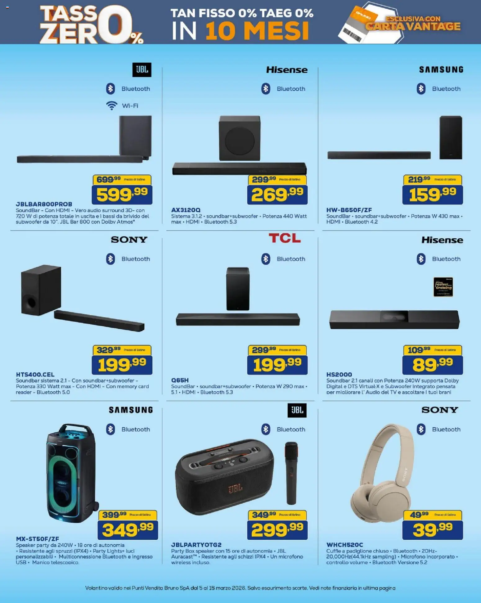 Volantino BRUNO del 05.03.2026 | Pagina: 29 | Prodotti: Cuffie, Memory card, Microfono, USB