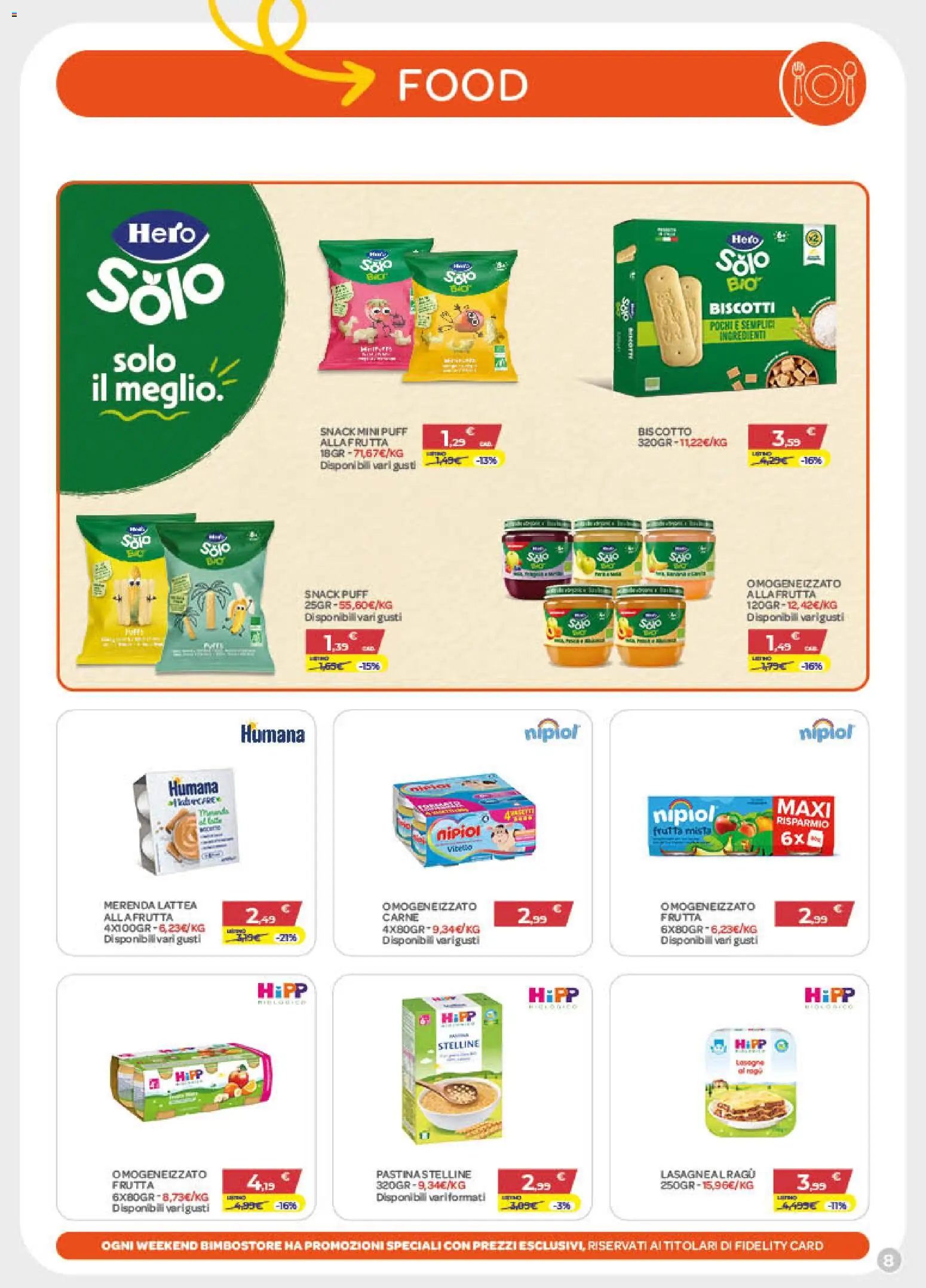 Volantino Bimbo store del 02.04.2026 | Pagina: 8 | Prodotti: Biscotti, Frutta, Vitello