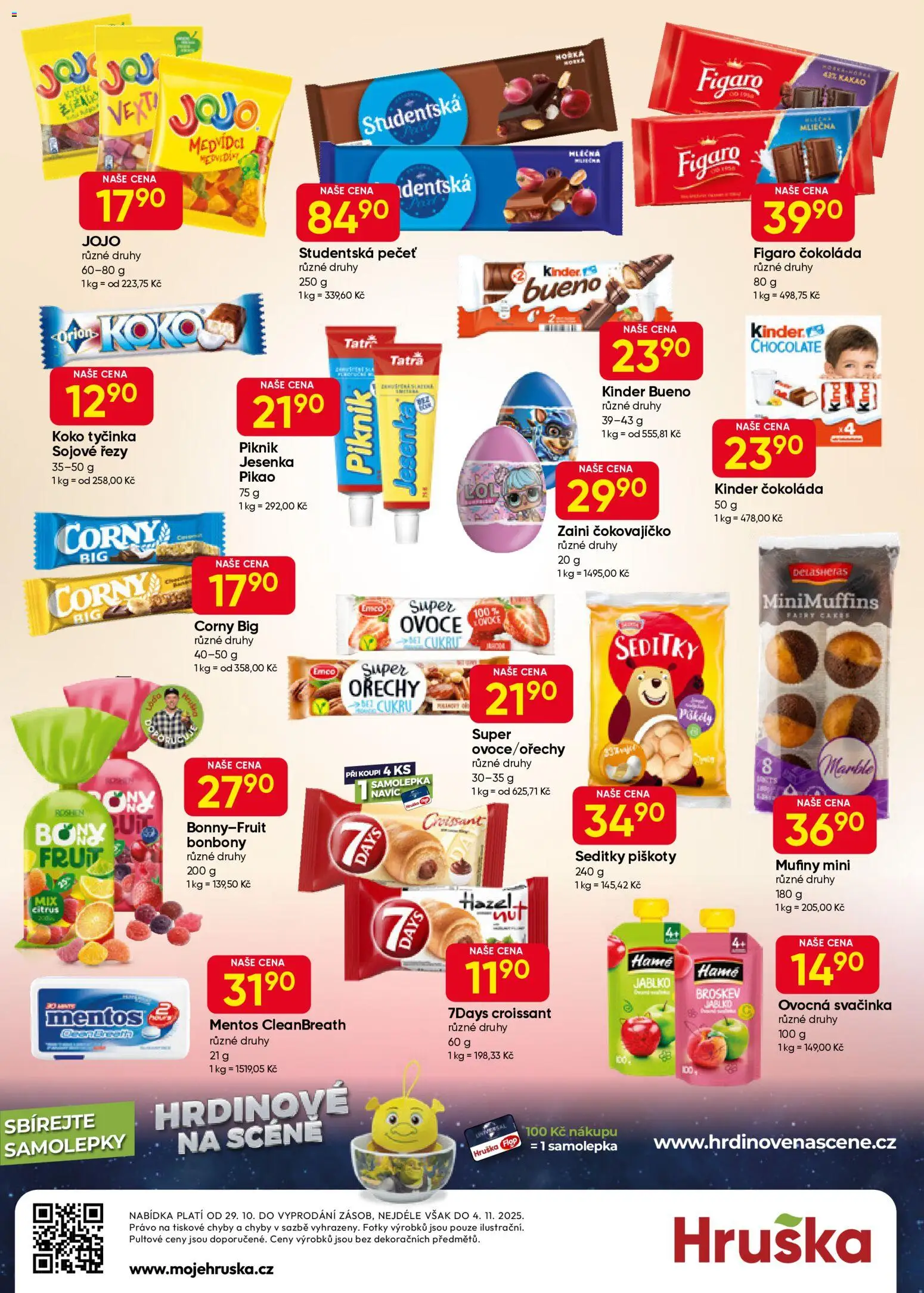 Hruška leták od 29.10.2025 | Strana: 8 | Produkty: Piškoty, Studentská pečeť, Samolepky, Kinder