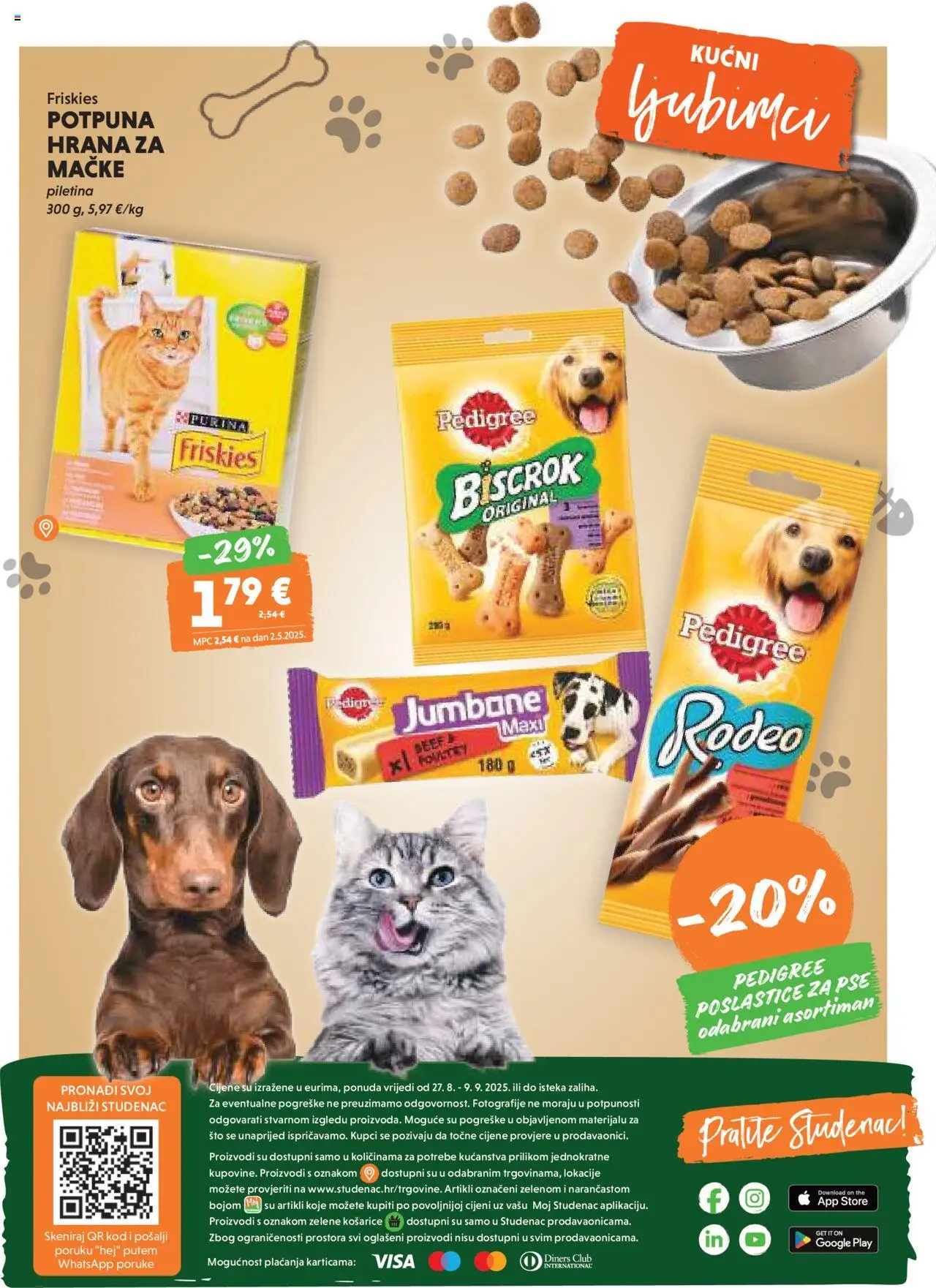 Studenac katalog | vrijedi od 27.08.2025 | Stranica: 63 | Proizvodi: Piletina, Hrana za mačke