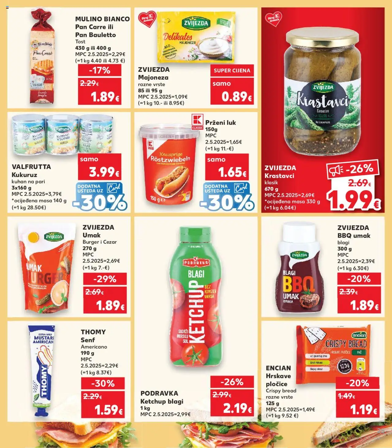 Kaufland katalog | vrijedi od 06.08.2025 | Stranica: 25 | Proizvodi: Toast, Krastavci, Luk, Pan