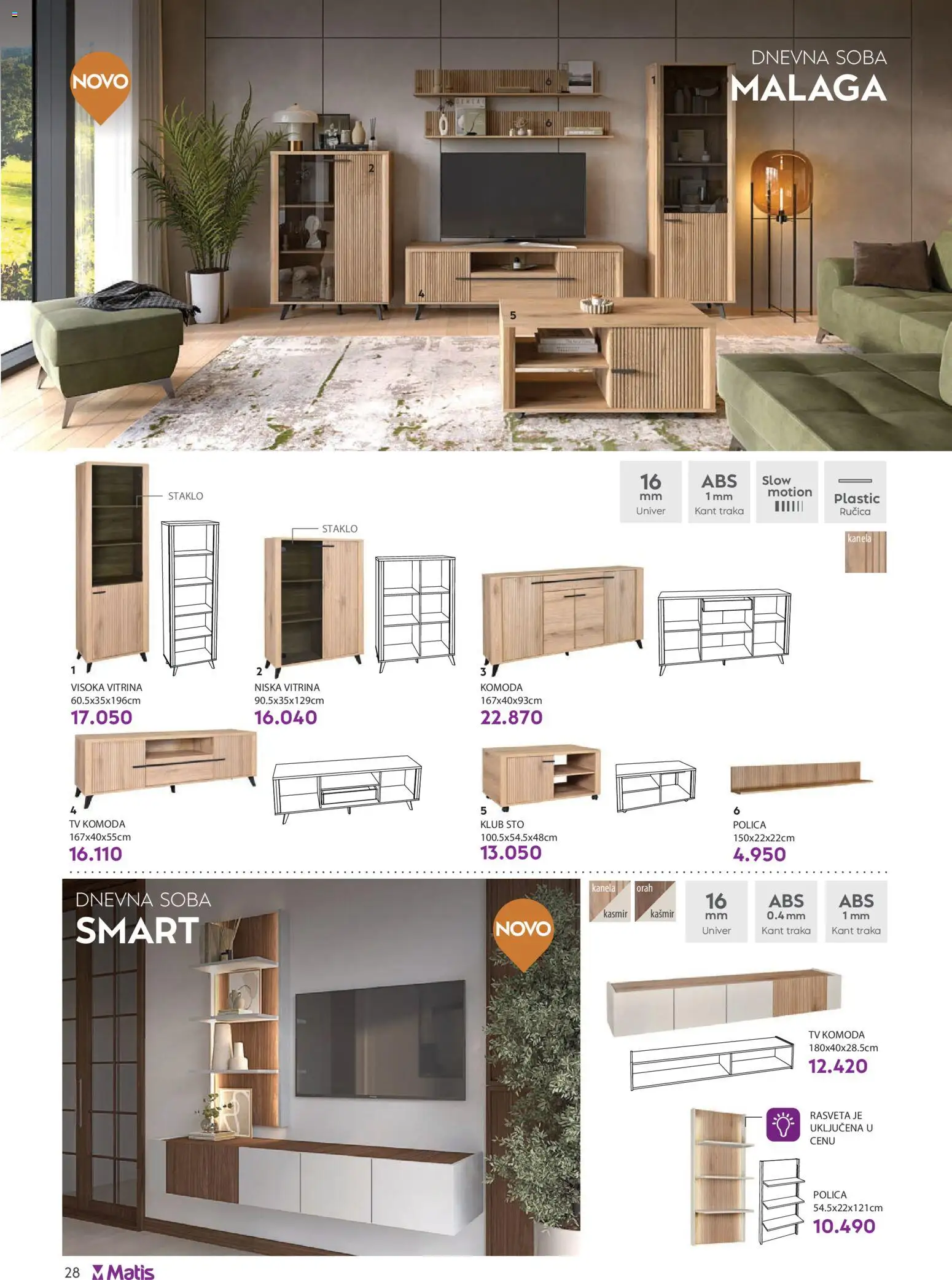 Matis katalog - važi od 01.01.2026 | Strana: 28 | Proizvode: Komoda, Tv komoda, Polica, Sto