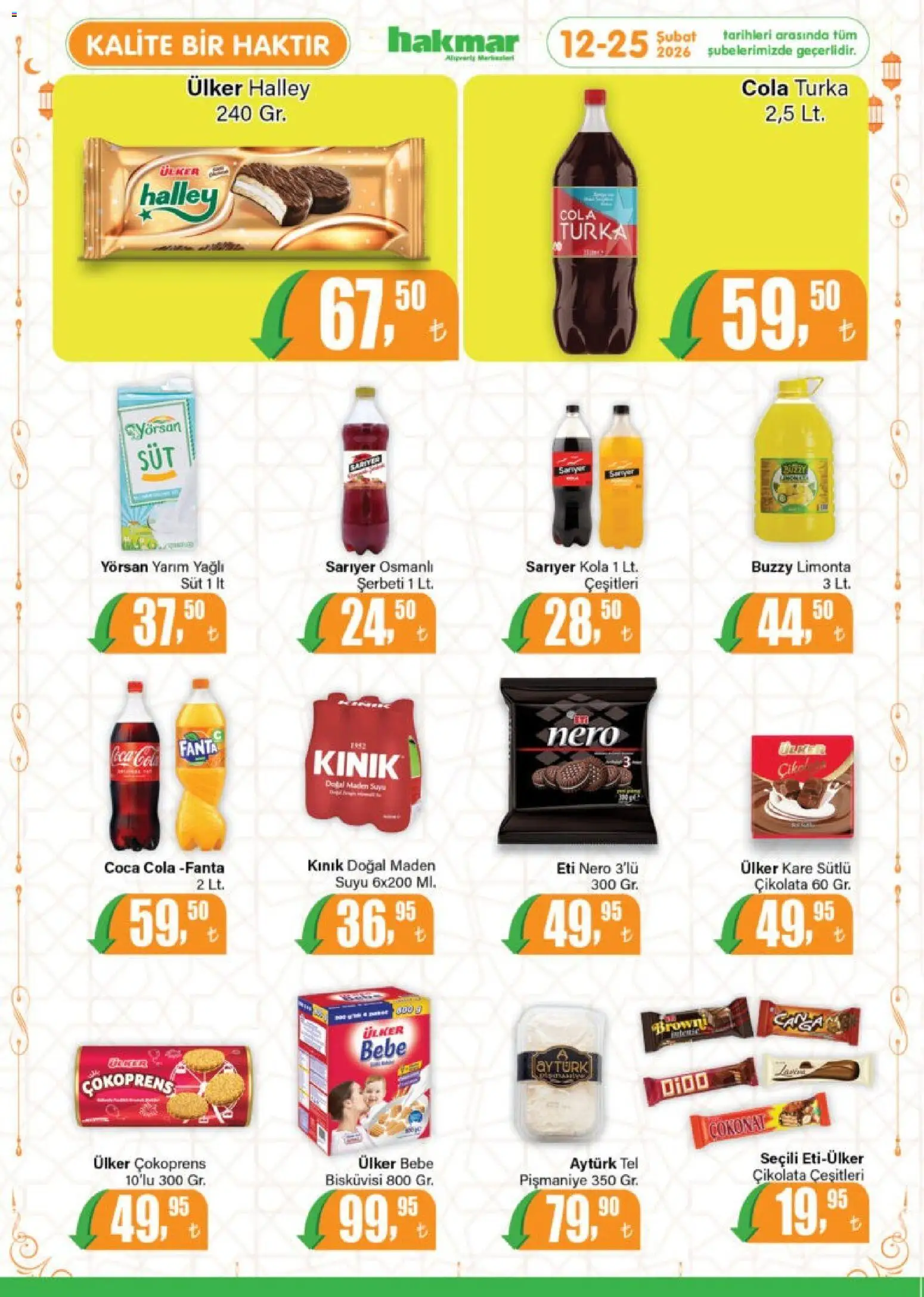 Hakmar Katalog - 12.02.2026 tarihinden itibaren geçerlidir | Sayfa: 6 | Ürünler: Süt, Çikolata, Maden suyu, Fanta