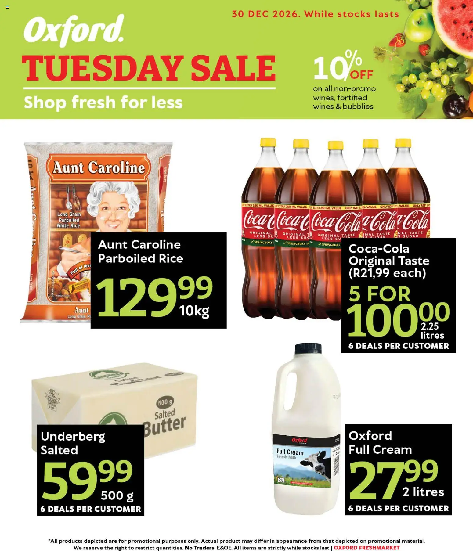 New Oxford Freshmarket catalogue – valid from 30.12.2025 | Page: 1 | Products: Milk, Butter, Rice, Cream